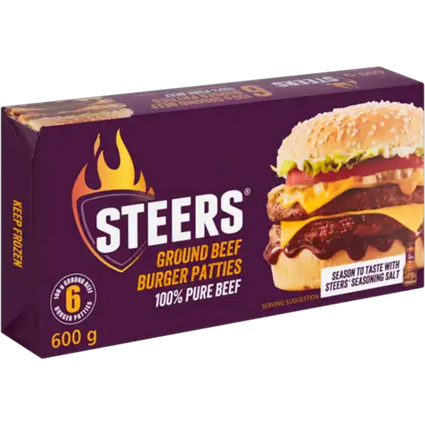 Image of Steers Frozen Ground Beef Burger Patties 6 x 100g