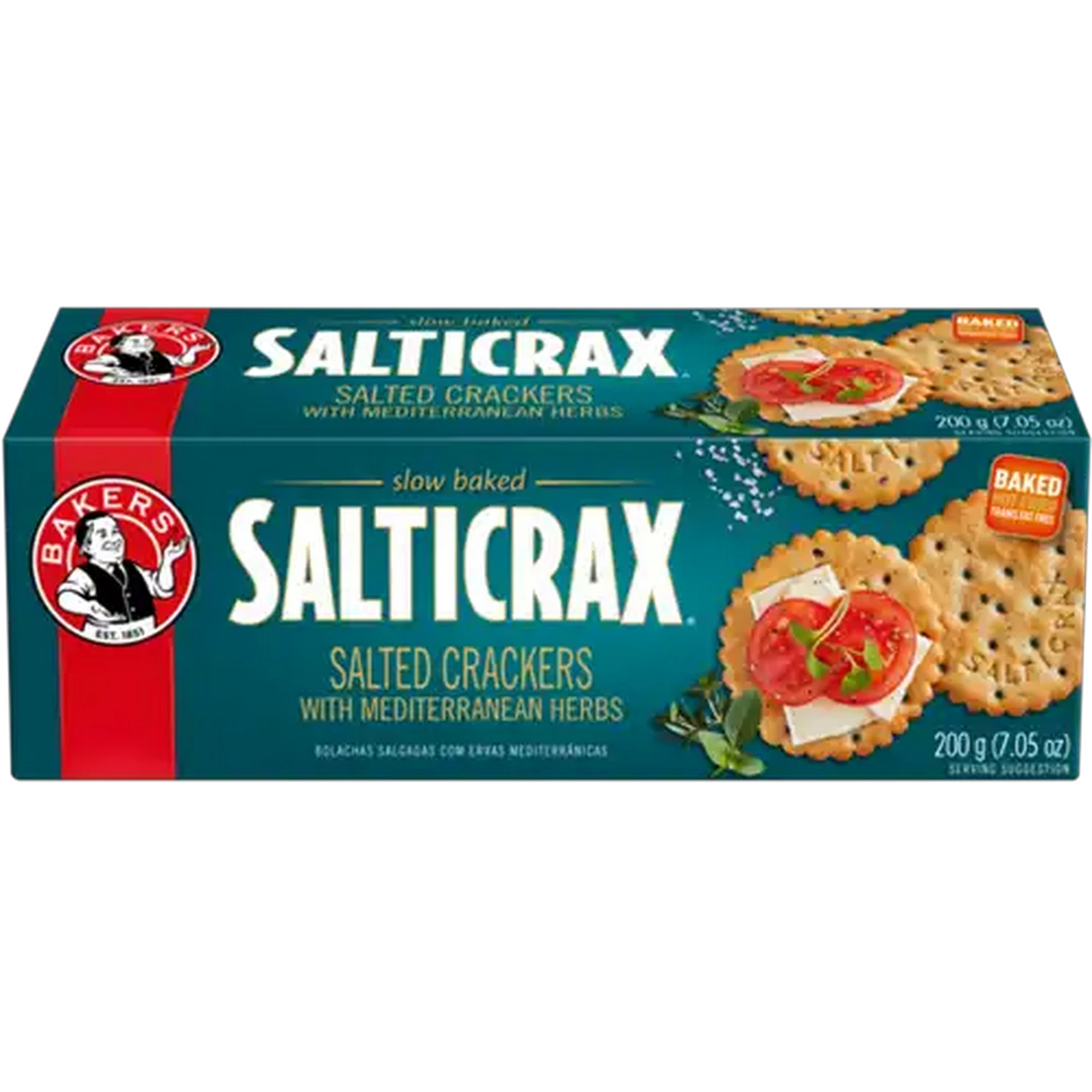 Image of Bakers Salticrax Mediterranean Herbs Salted Crackers 200g