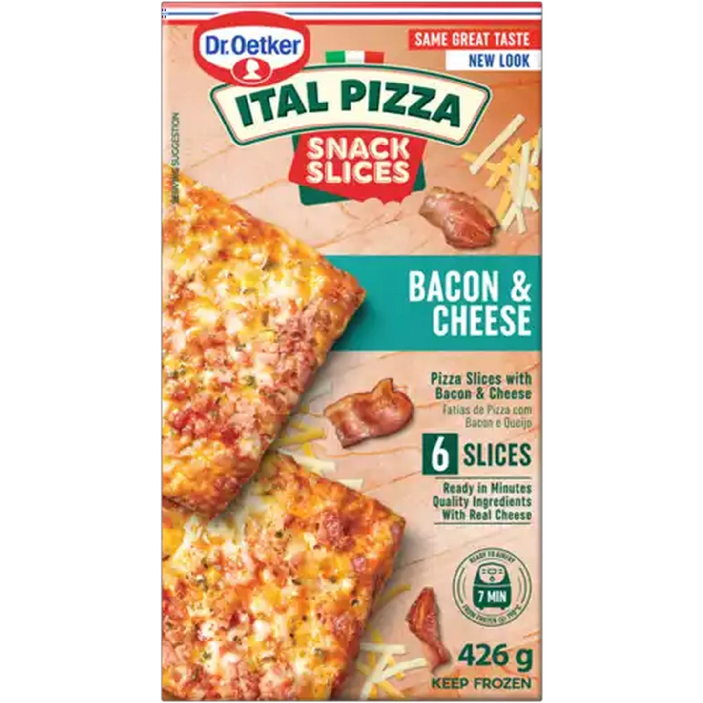 Image of Dr. Oetker Ital Pizza Snack Slices Frozen Bacon & Cheese Pizza Slices 426g