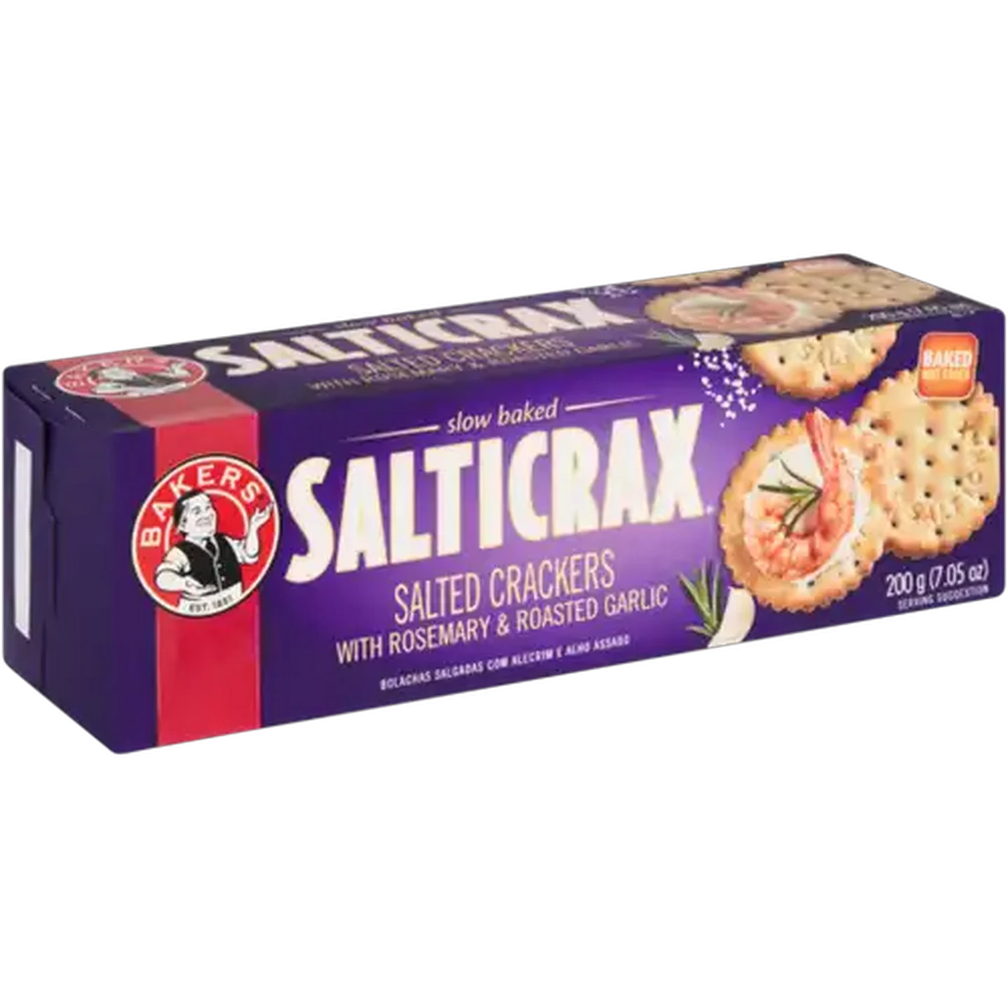 Image of Bakers Salticrax With Rosemary & Roasted Garlic Crackers 200g