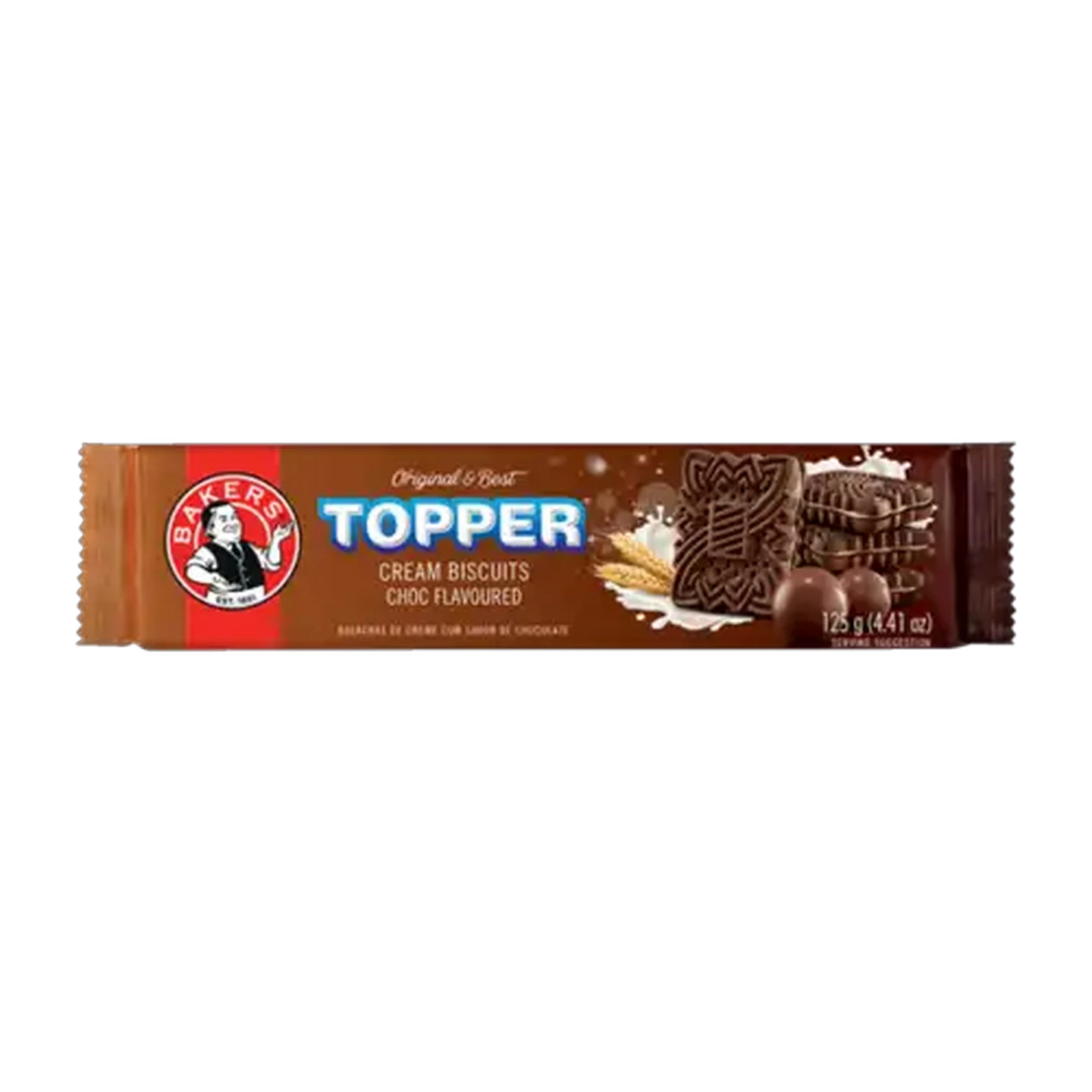 Image of Bakers Topper Chocolate Flavoured Cream Biscuits 125g