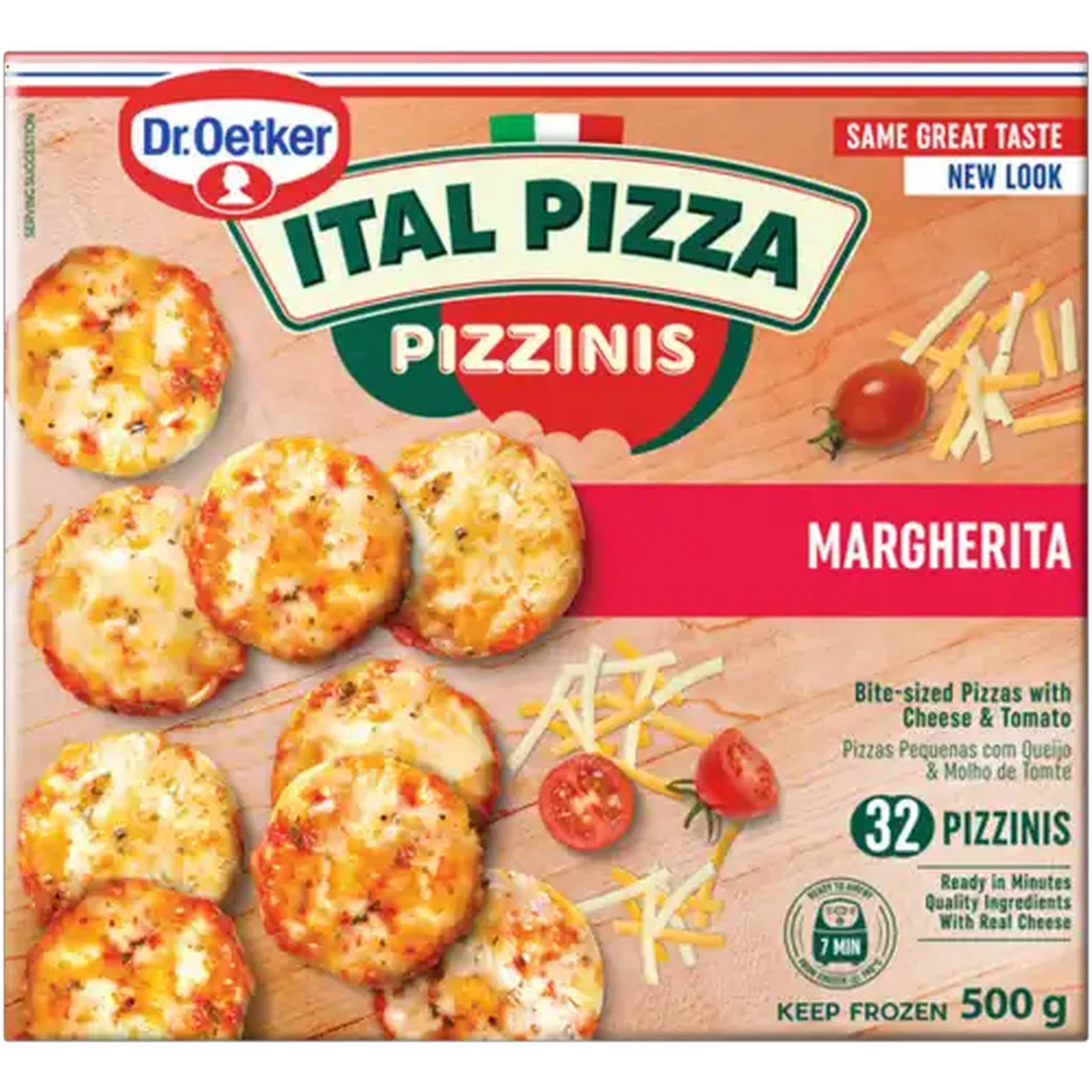 Image of Dr. Oetker Ital Pizza Frozen Margherita Bite-Sized Pizza Pizzinis 32 Pack