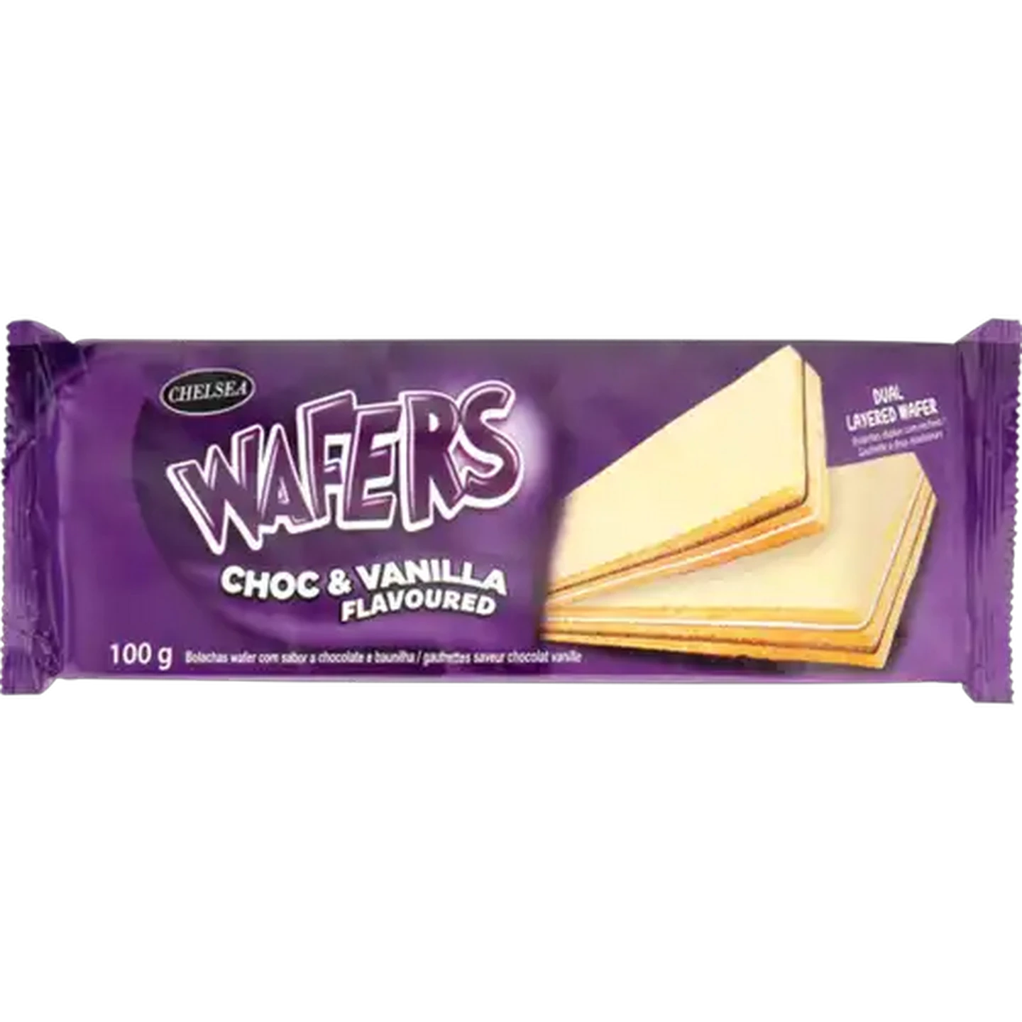 Image of Chelsea Choc & Vanilla Flavoured Wafers 100g