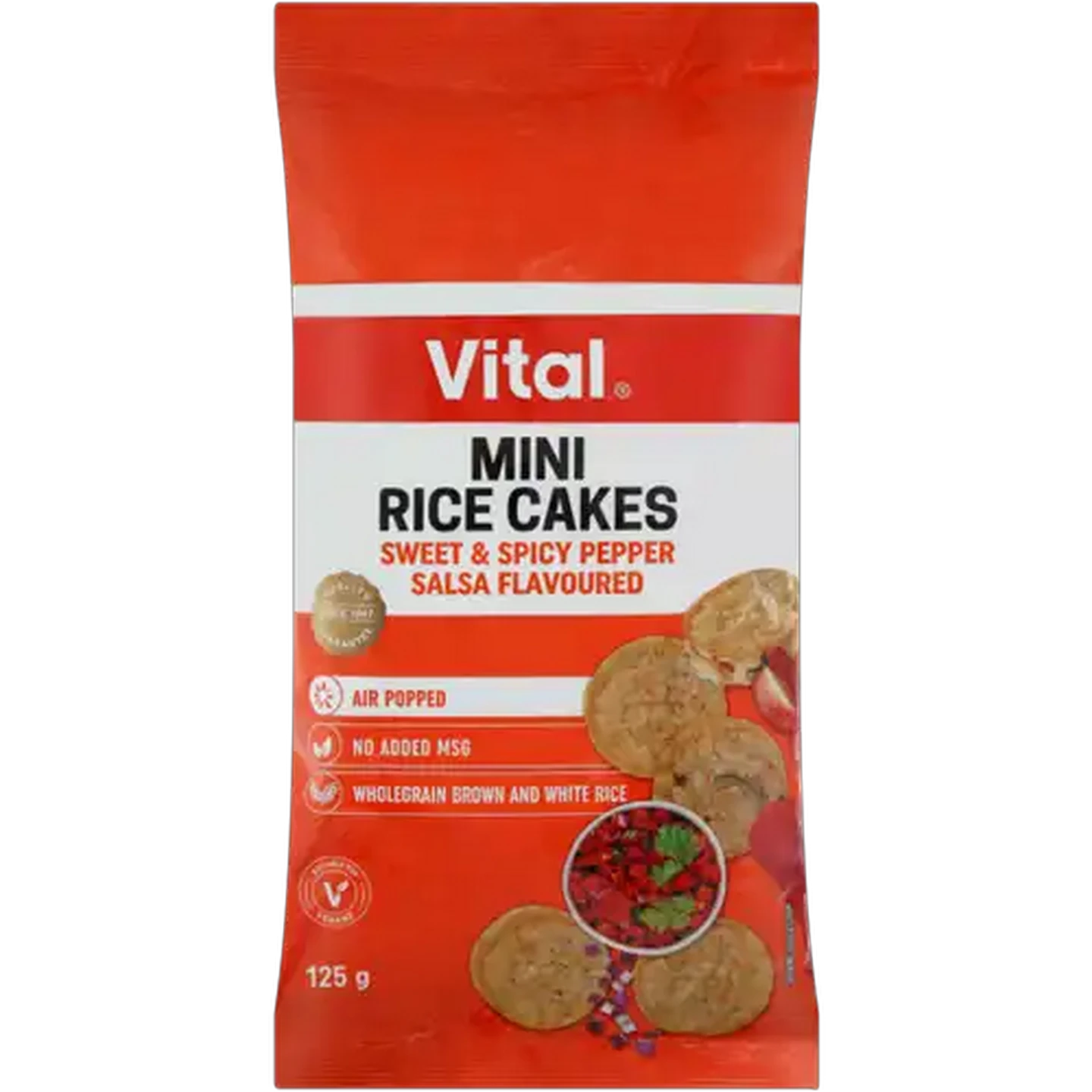 Image of Vital Sweet & Spicy Pepper Salsa Flavoured Mini Rice Cakes Bag 125g