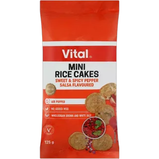 Vital Sweet & Spicy Pepper Salsa Flavoured Mini Rice Cakes Bag 125g