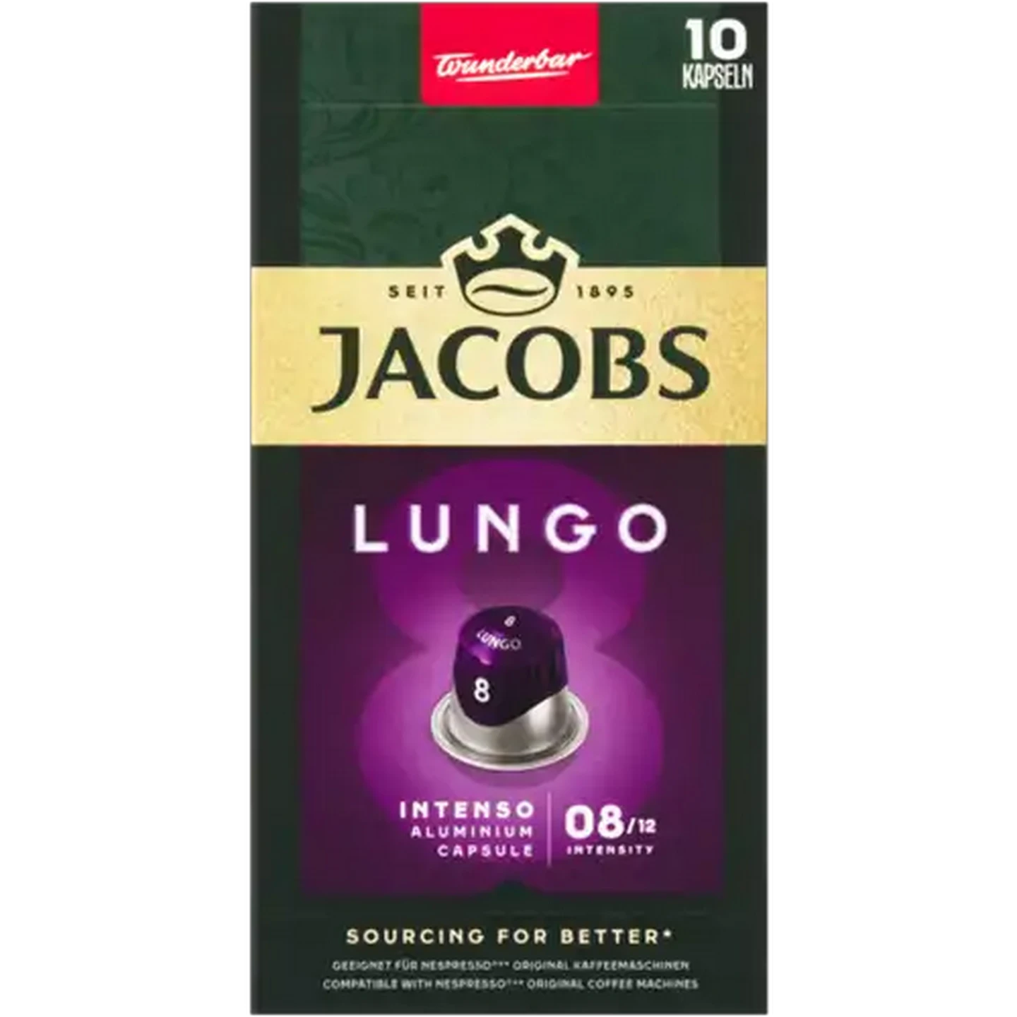 Image of Jacobs Intenso Lungo 8 Coffee Capsules 10 Pack
