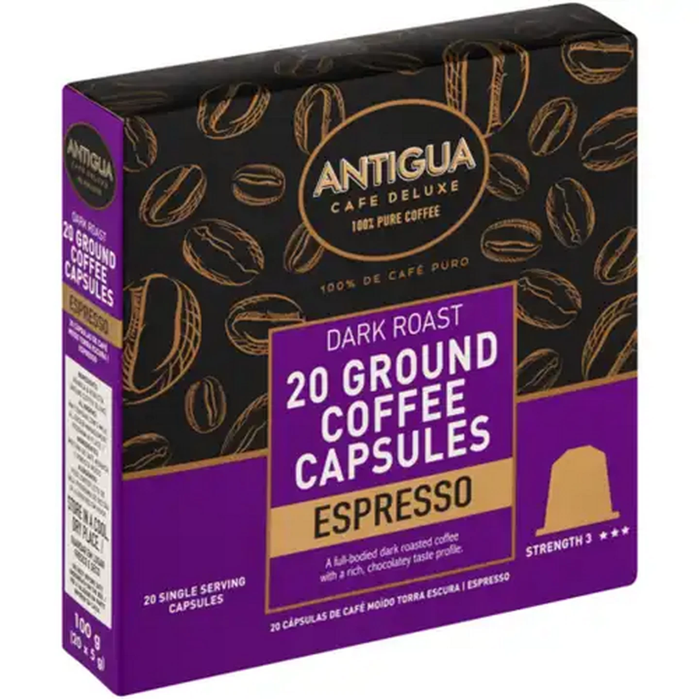 Image of Antigua Espresso Ground Coffee Capsules 20 Pack