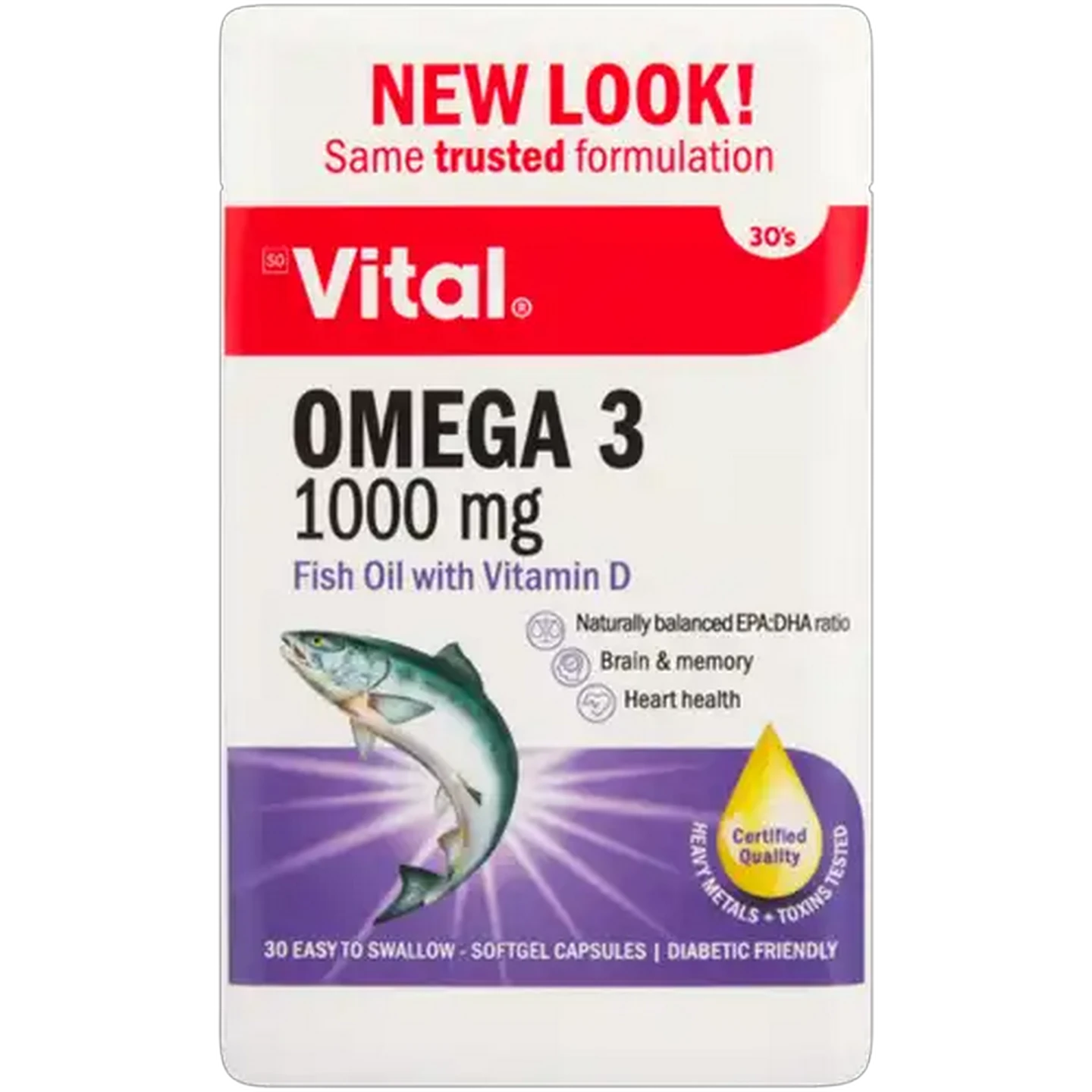 Image of Vital Omega 3 Concentrate Capsules 30 Pack