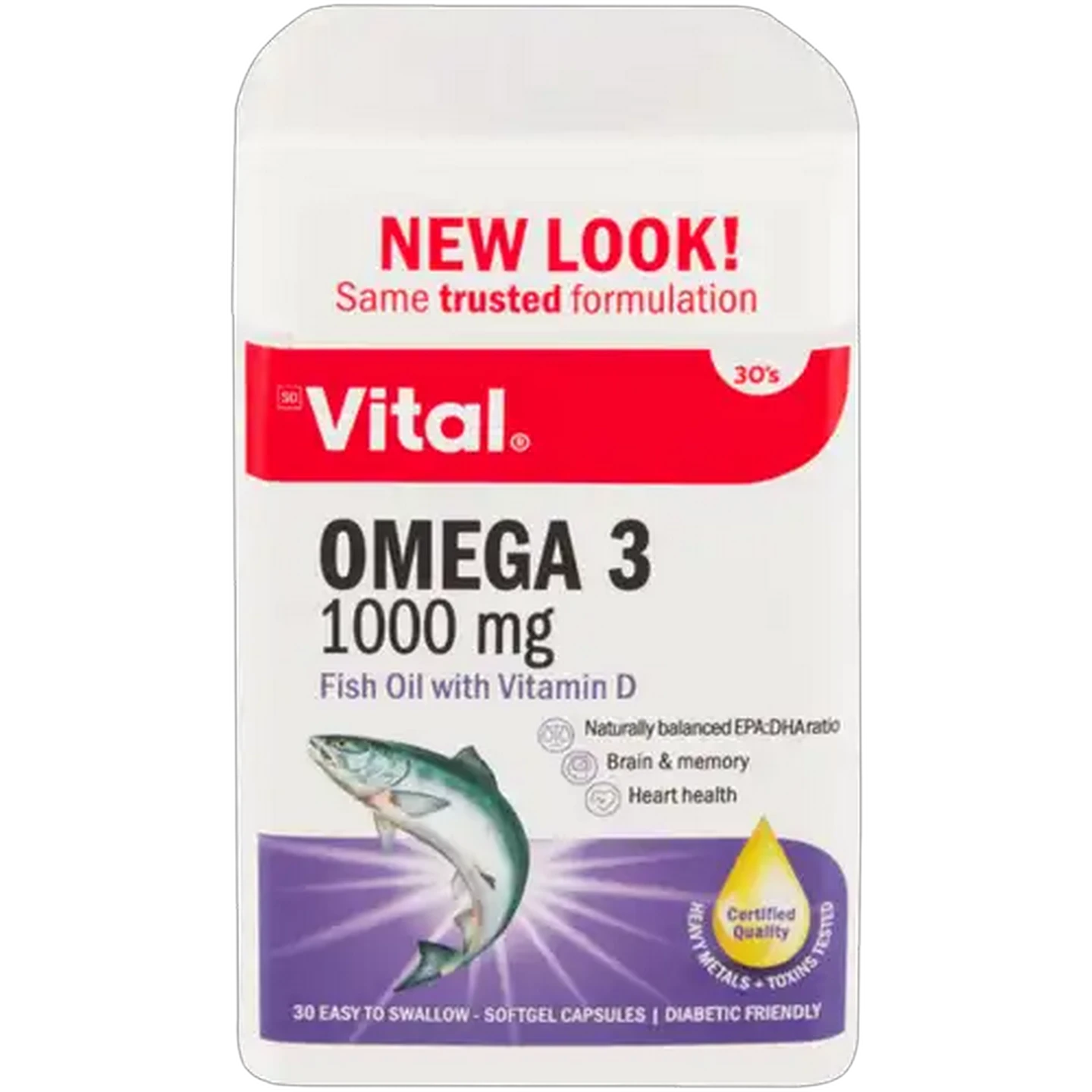 Image of Vital Omega 3 Concentrate Capsules 30 Pack