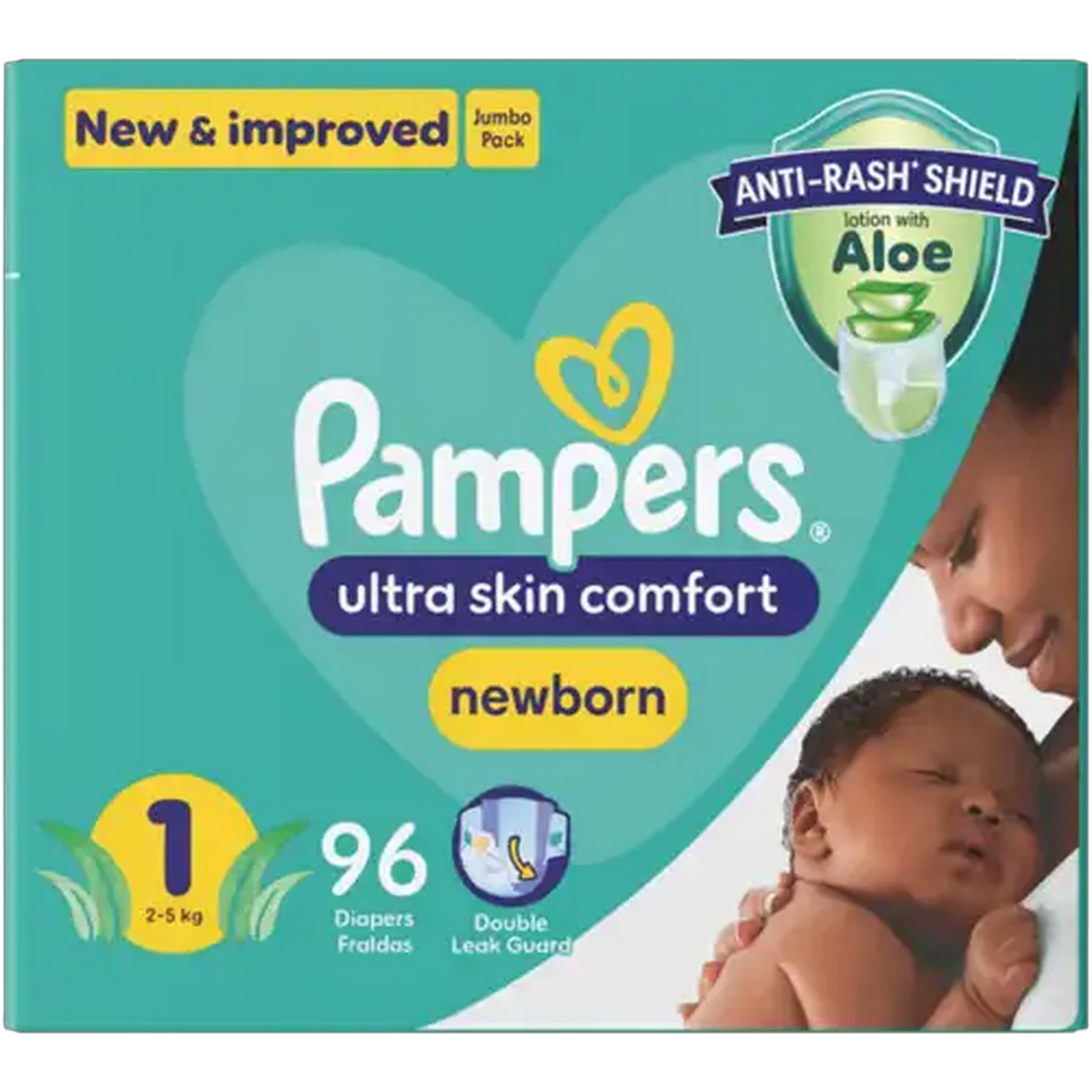 Image of Pampers Size 1 2-5kg Newborn Disposable Nappies 96 Pack