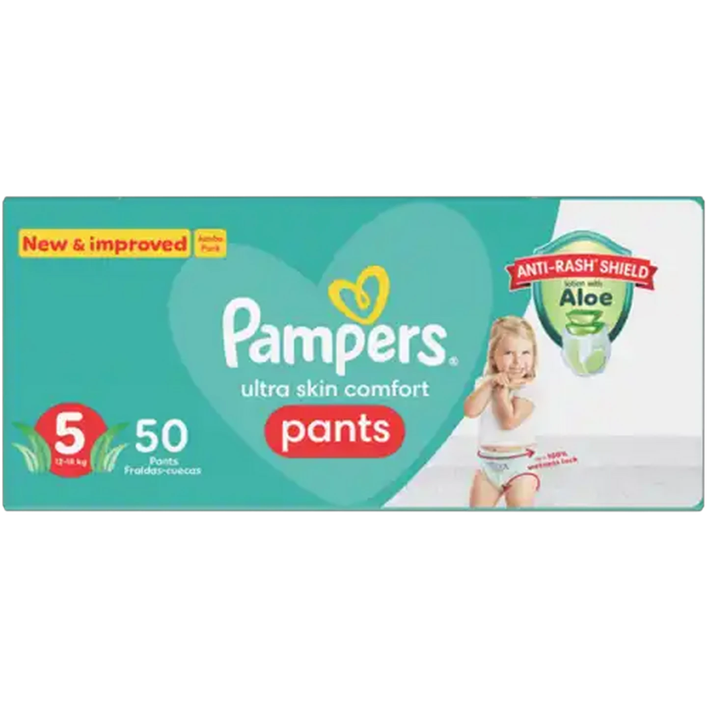 Image of Pampers Size 5 12-18kg Disposable Nappy Pants 50 Pack