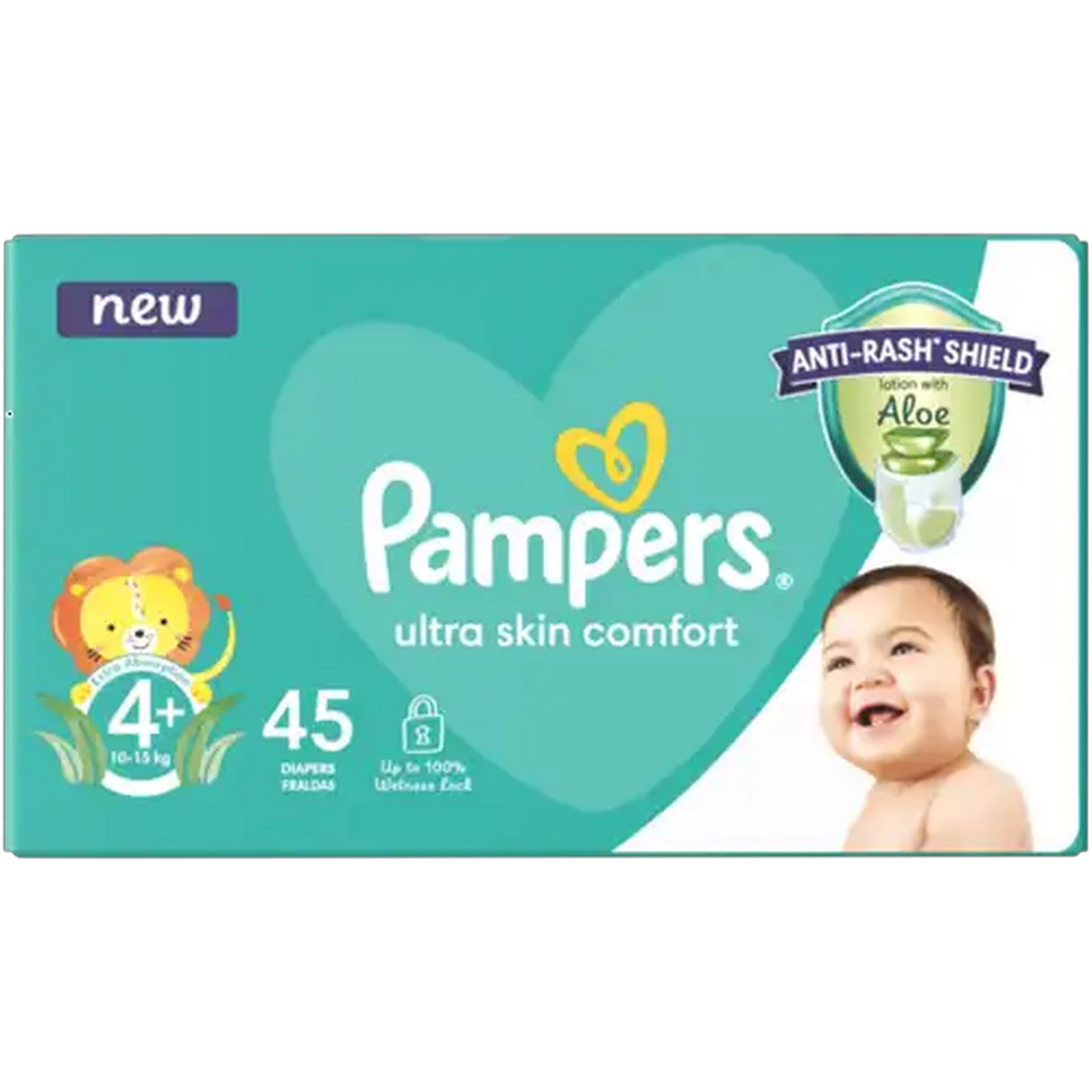 Image of Pampers Size 4+ 10-15kg Disposable Nappies 45 Pack