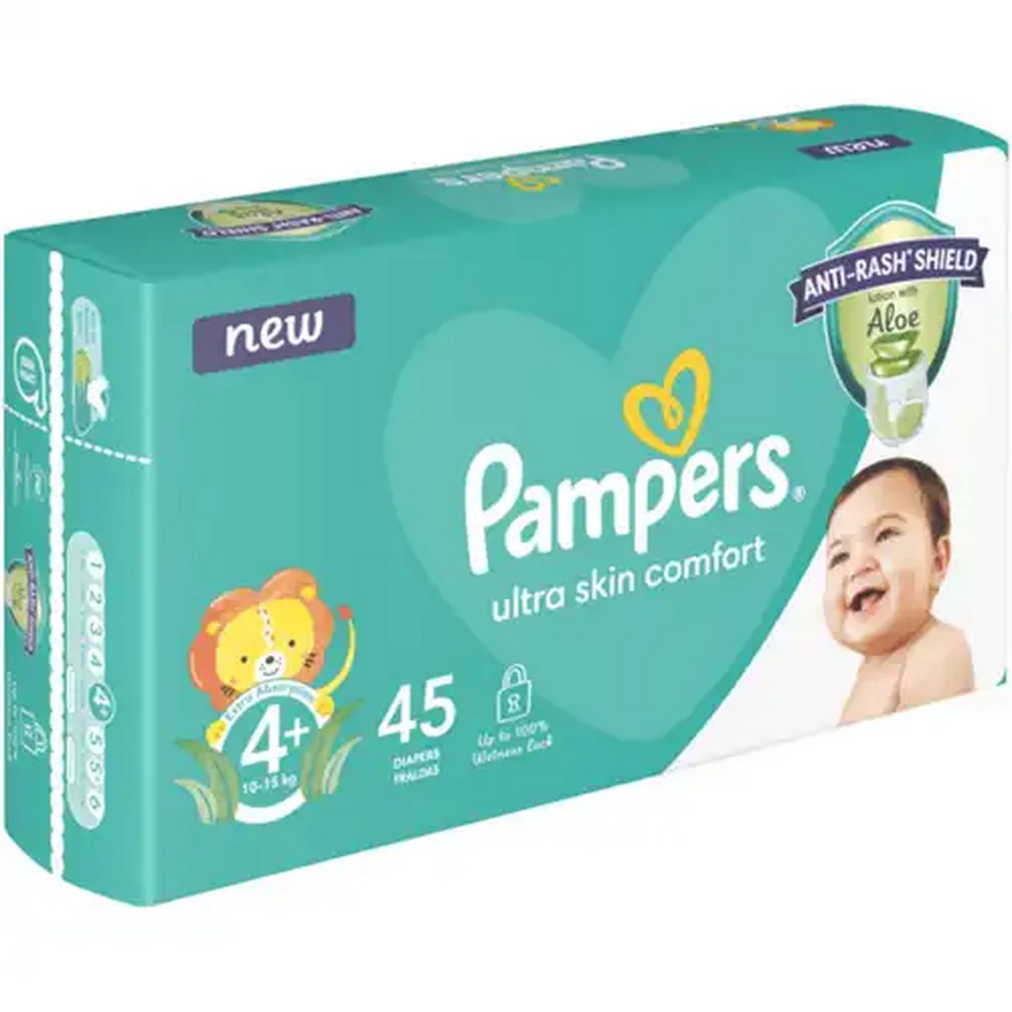 Image of Pampers Size 4+ 10-15kg Disposable Nappies 45 Pack