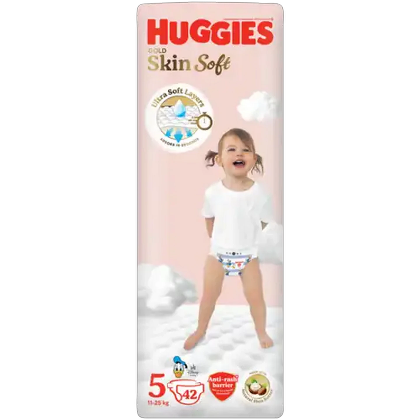 Image of Huggies Gold Skin Soft Size 5 Disposable Nappies 42 Pack