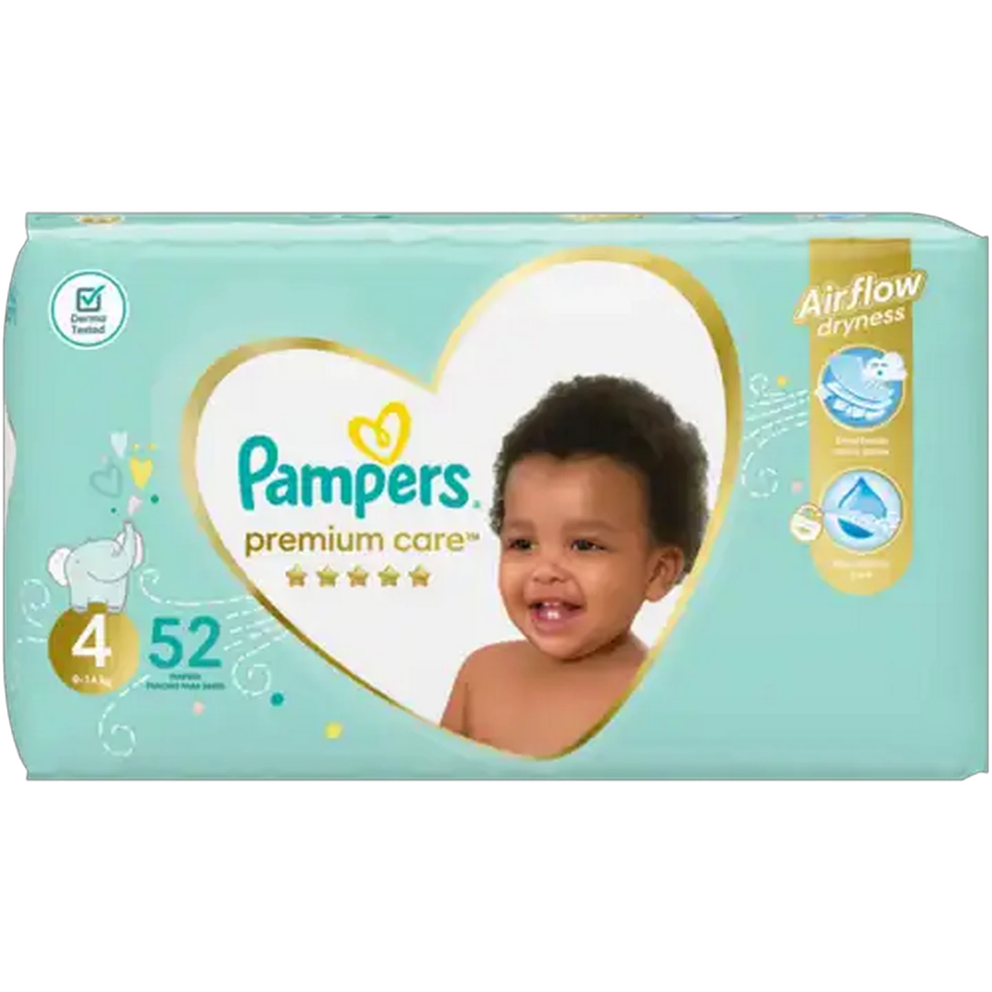 Image of Pampers Premium Care Size 4 9-14kg Diapers 52 Pack
