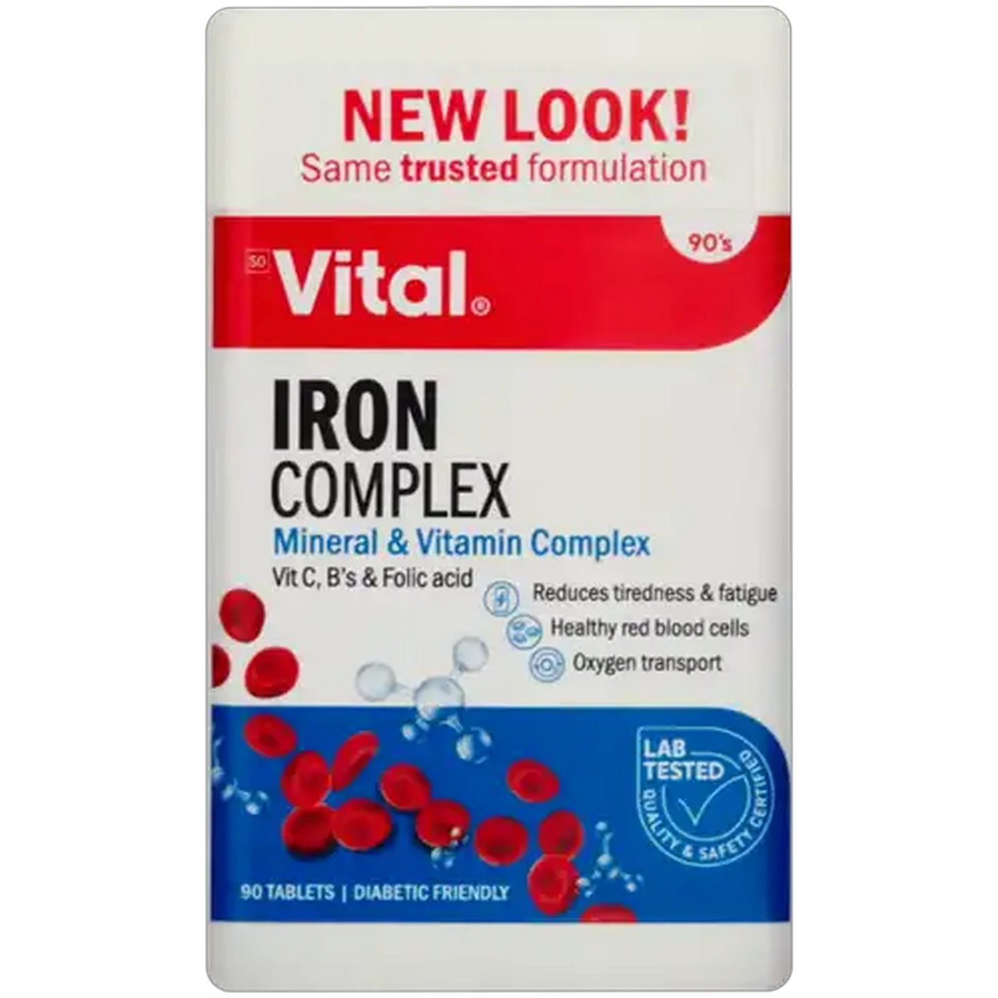 Image of Vital Iron Complex Vitamin Tablets 90 Pack
