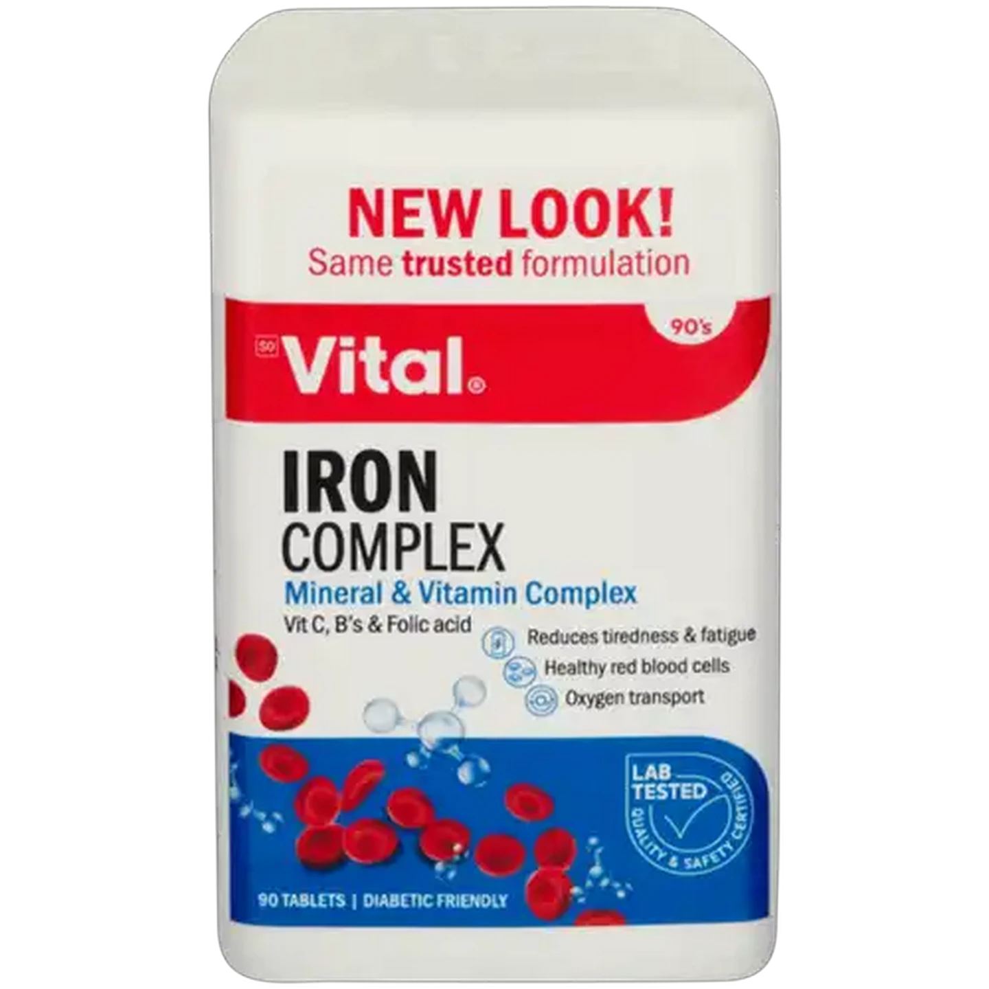 Image of Vital Iron Complex Vitamin Tablets 90 Pack