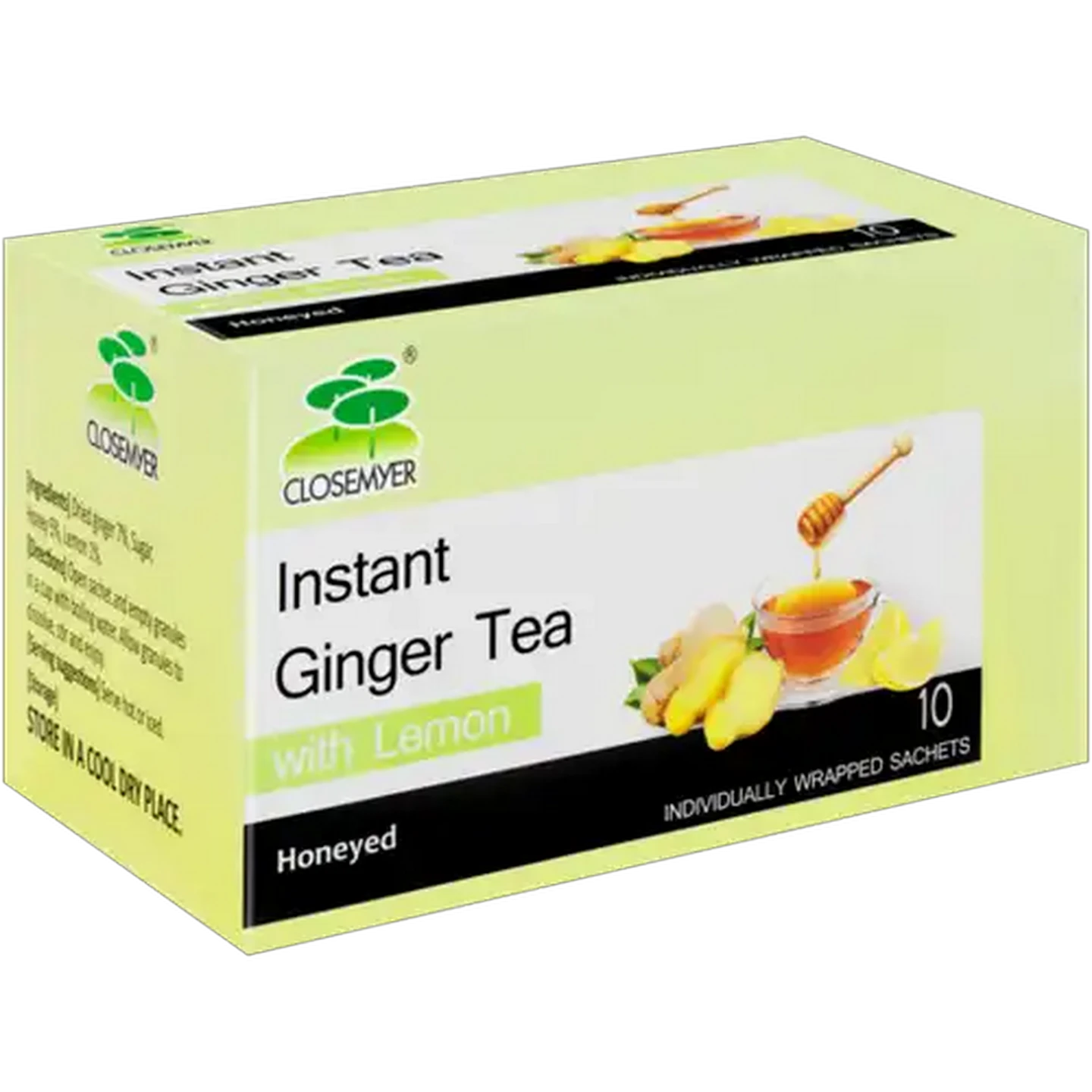 Image of Closemyer Honeyed Instant Honeyed Ginger Tea with Lemon 10 Pack