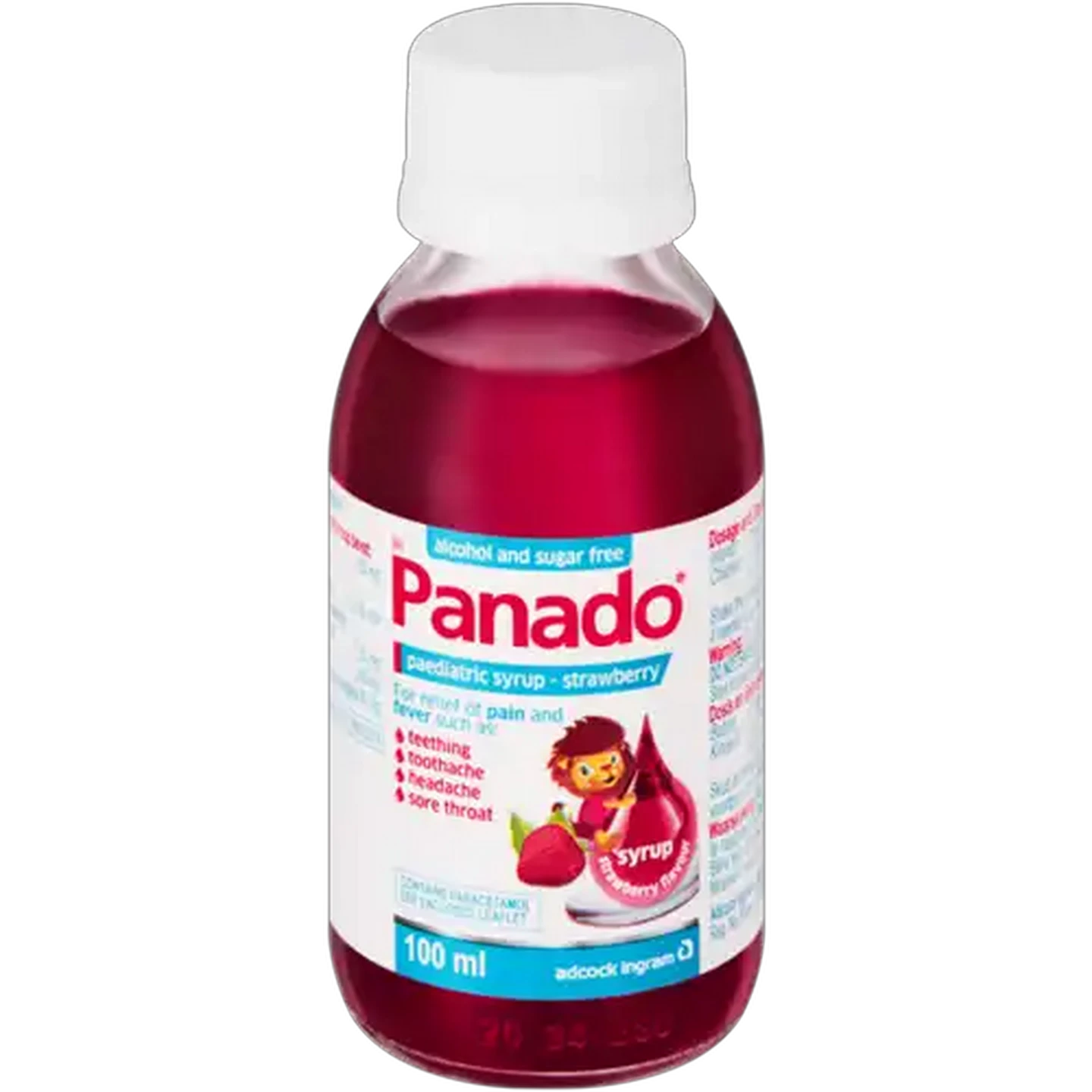 Image of Panado Alcohol Free Strawberry Flavour Paediatric Syrup 100ml