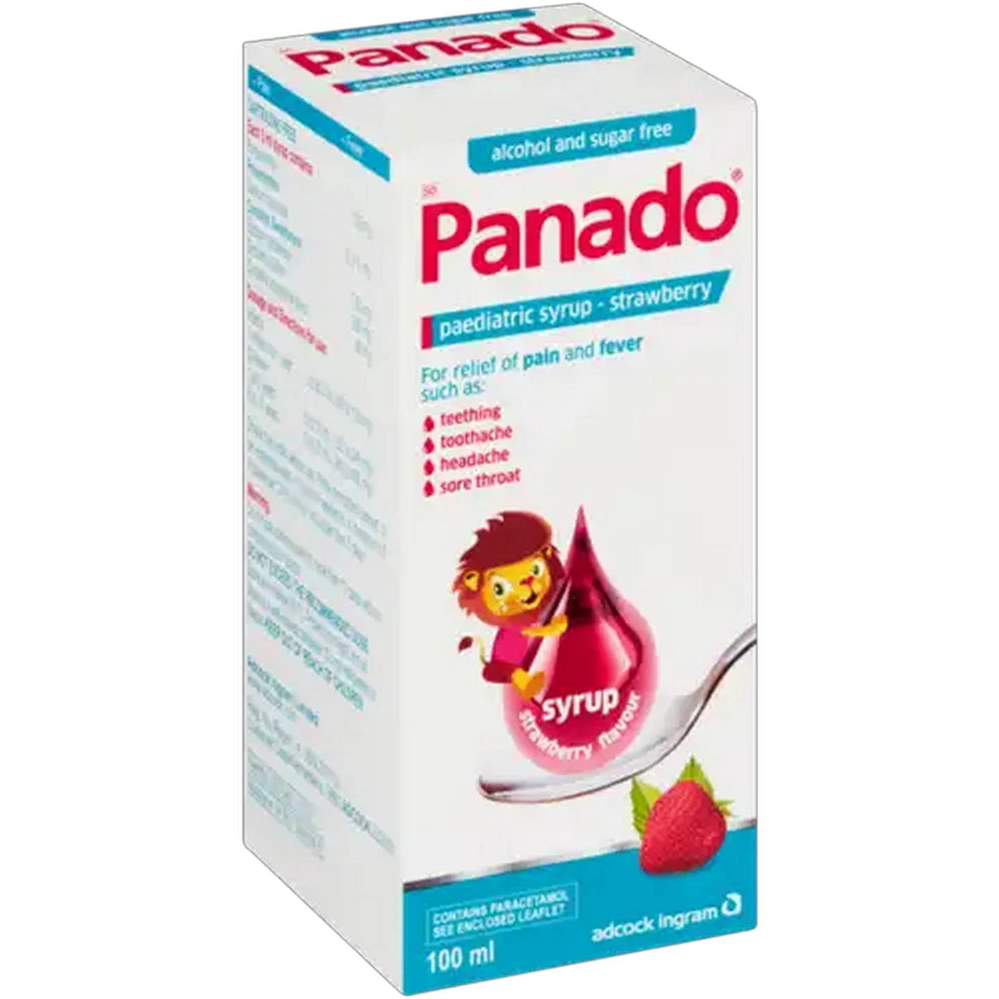 Image of Panado Alcohol Free Strawberry Flavour Paediatric Syrup 100ml