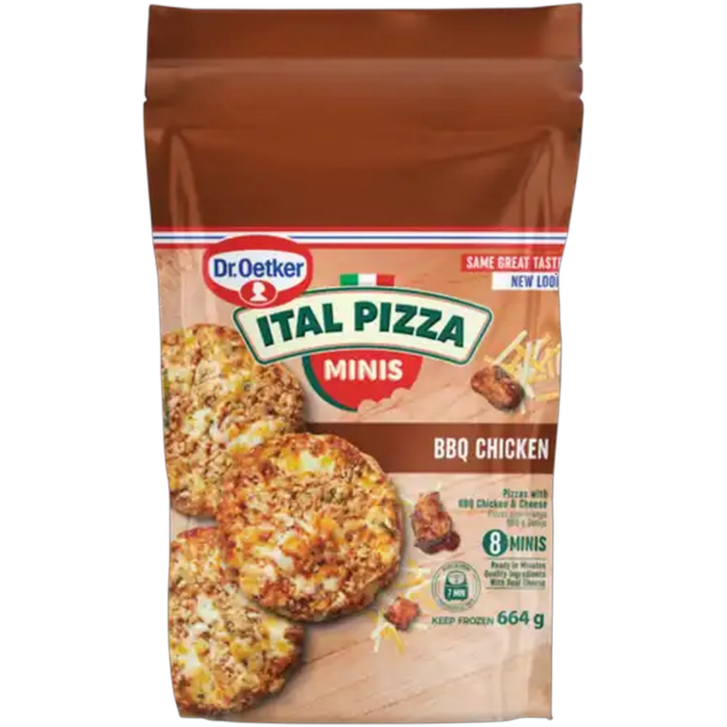 Image of Dr. Oetker Ital Pizza Frozen BBQ Chicken Pizza Minis 8 Pack