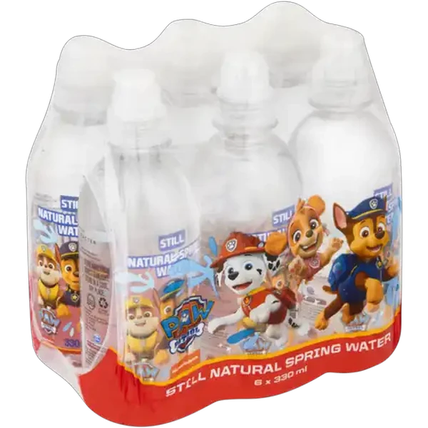 PAW Patrol Natural Still Spring Water Bottles 6 x 330ml