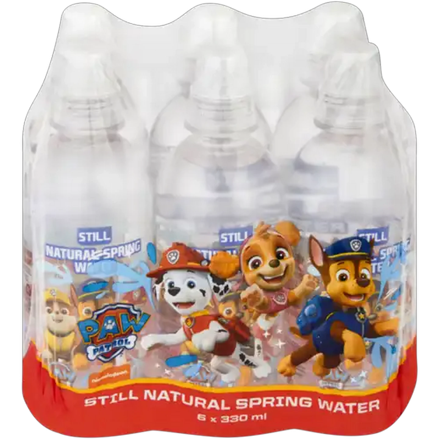 Image of PAW Patrol Natural Still Spring Water Bottles 6 x 330ml