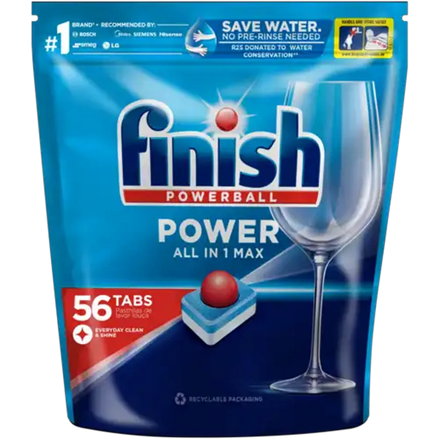Image of Finish Power Regular All-in-1 Max Dishwashing Tablets 56 Pack