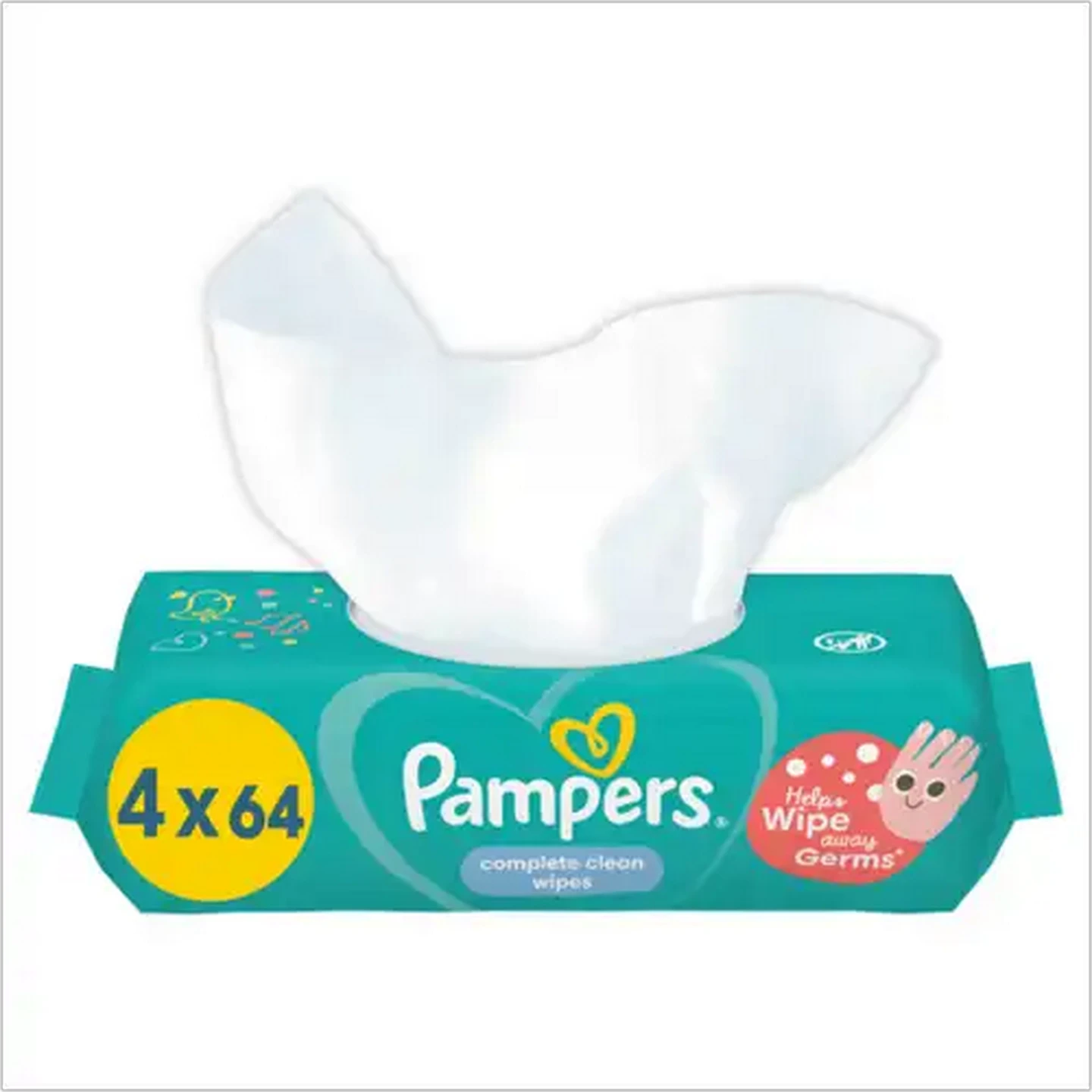 Image of Pampers Complete Clean Baby Wipes 4 x 64 Pack