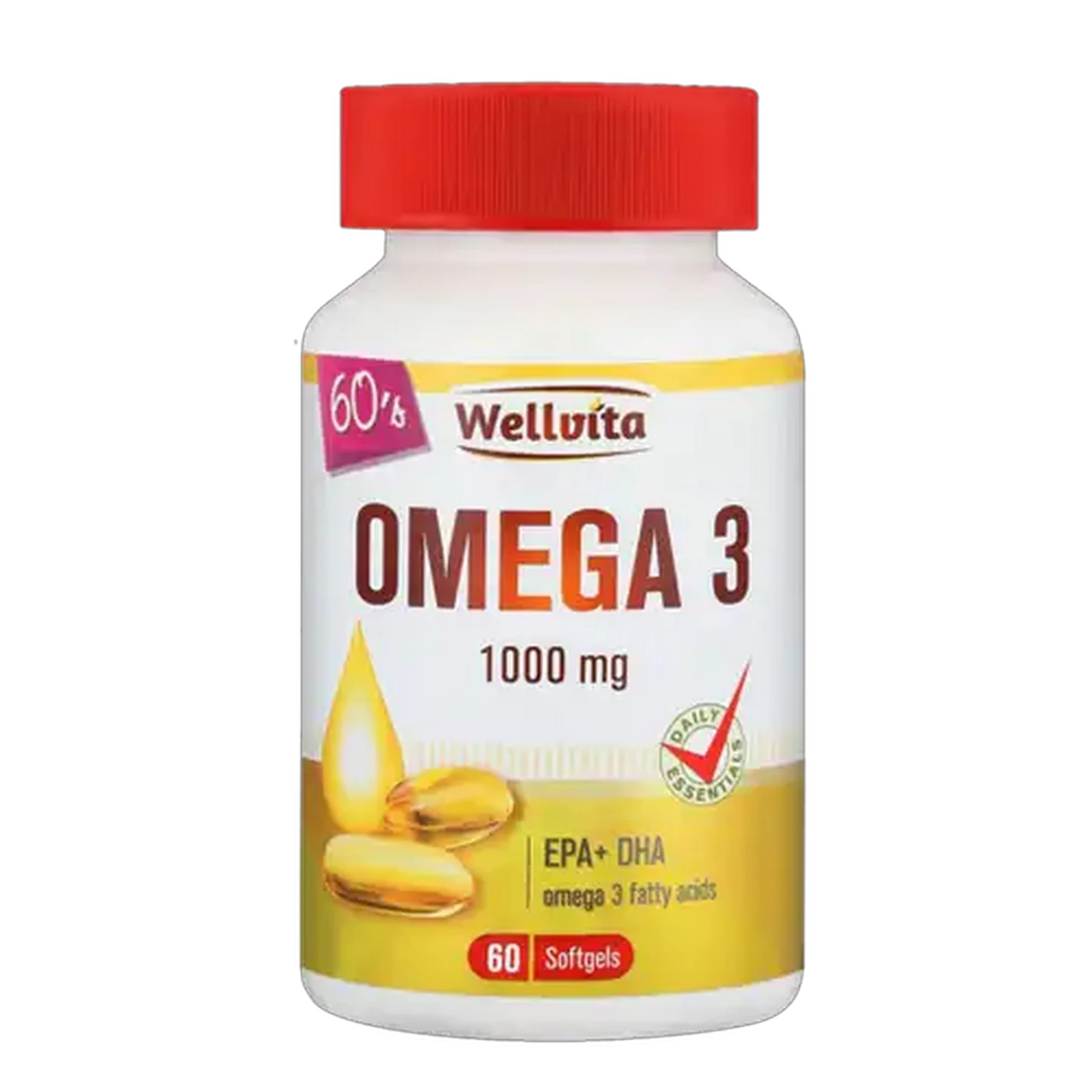 Image of Wellvita Omega 3 1000mg Softgels 60 Pack