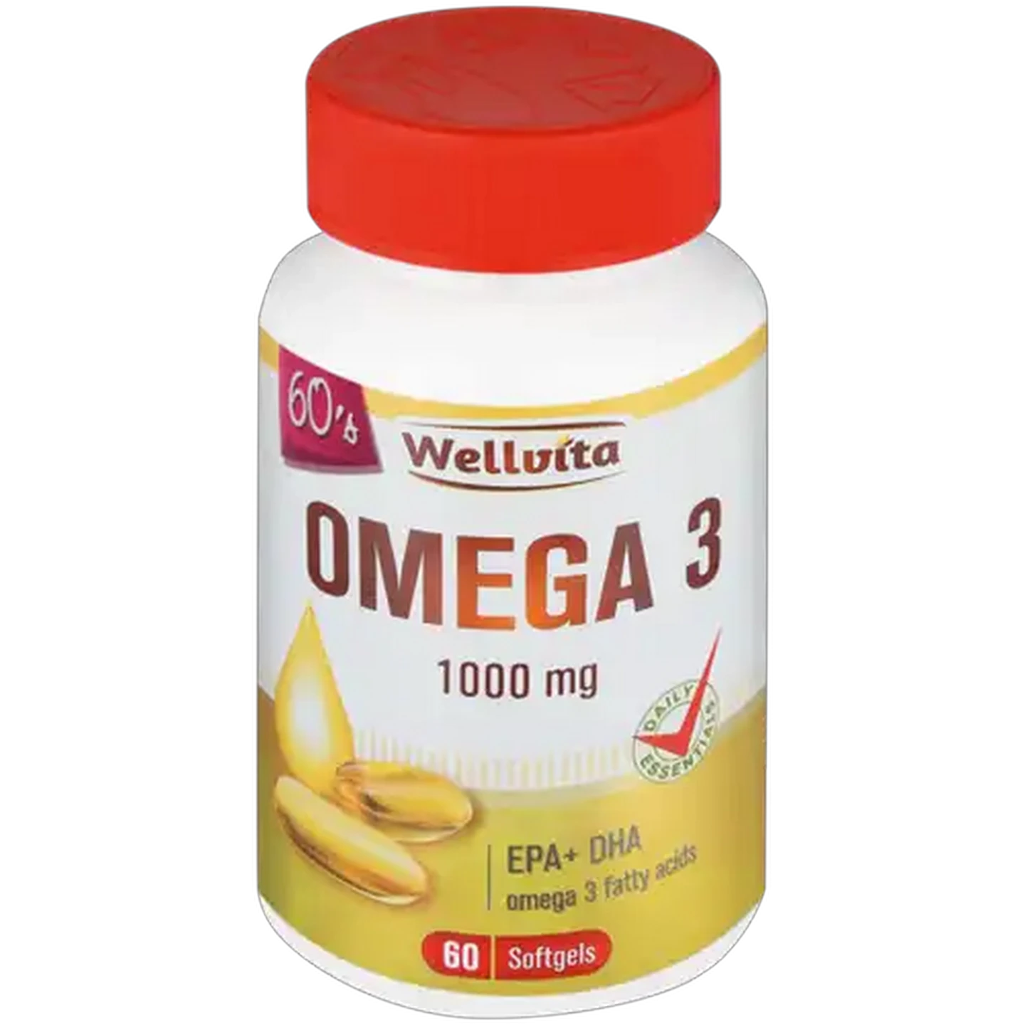 Image of Wellvita Omega 3 1000mg Softgels 60 Pack