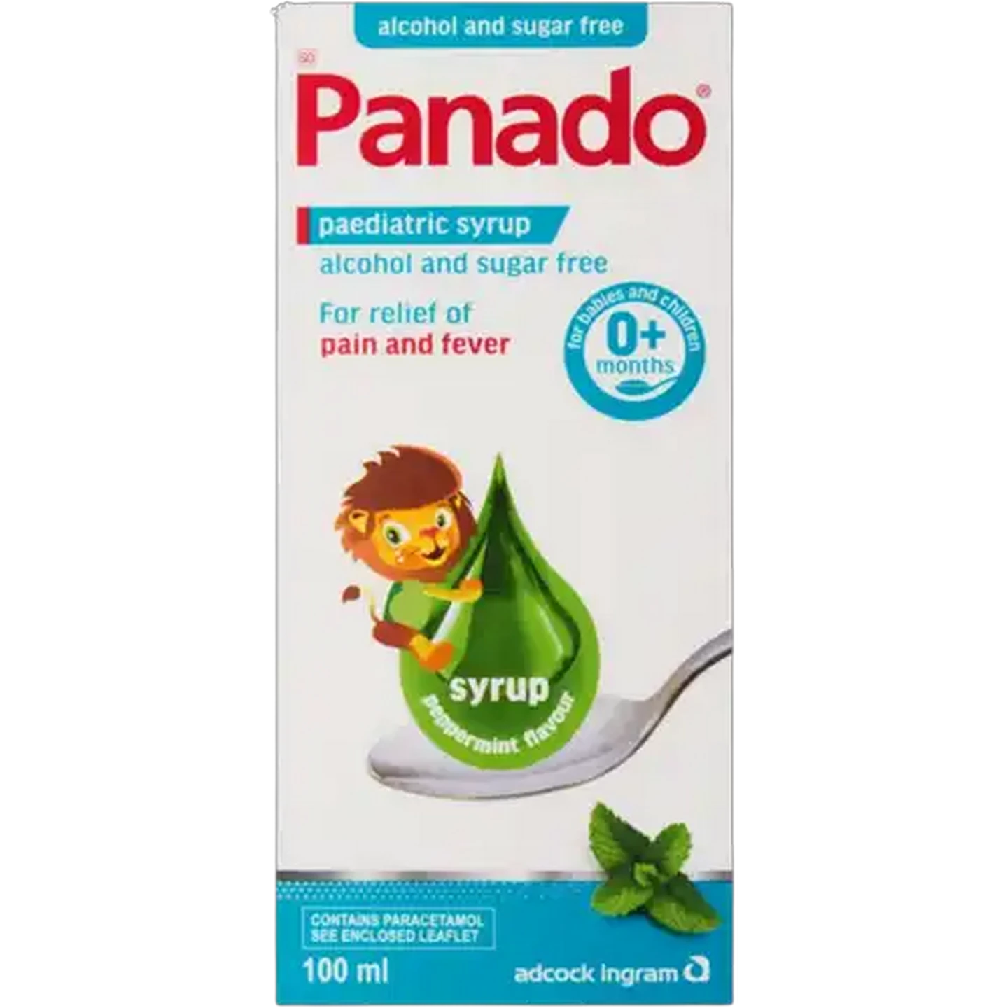 Image of Panado Sugar Free Peppermint Flavour Paediatric Syrup 100ml