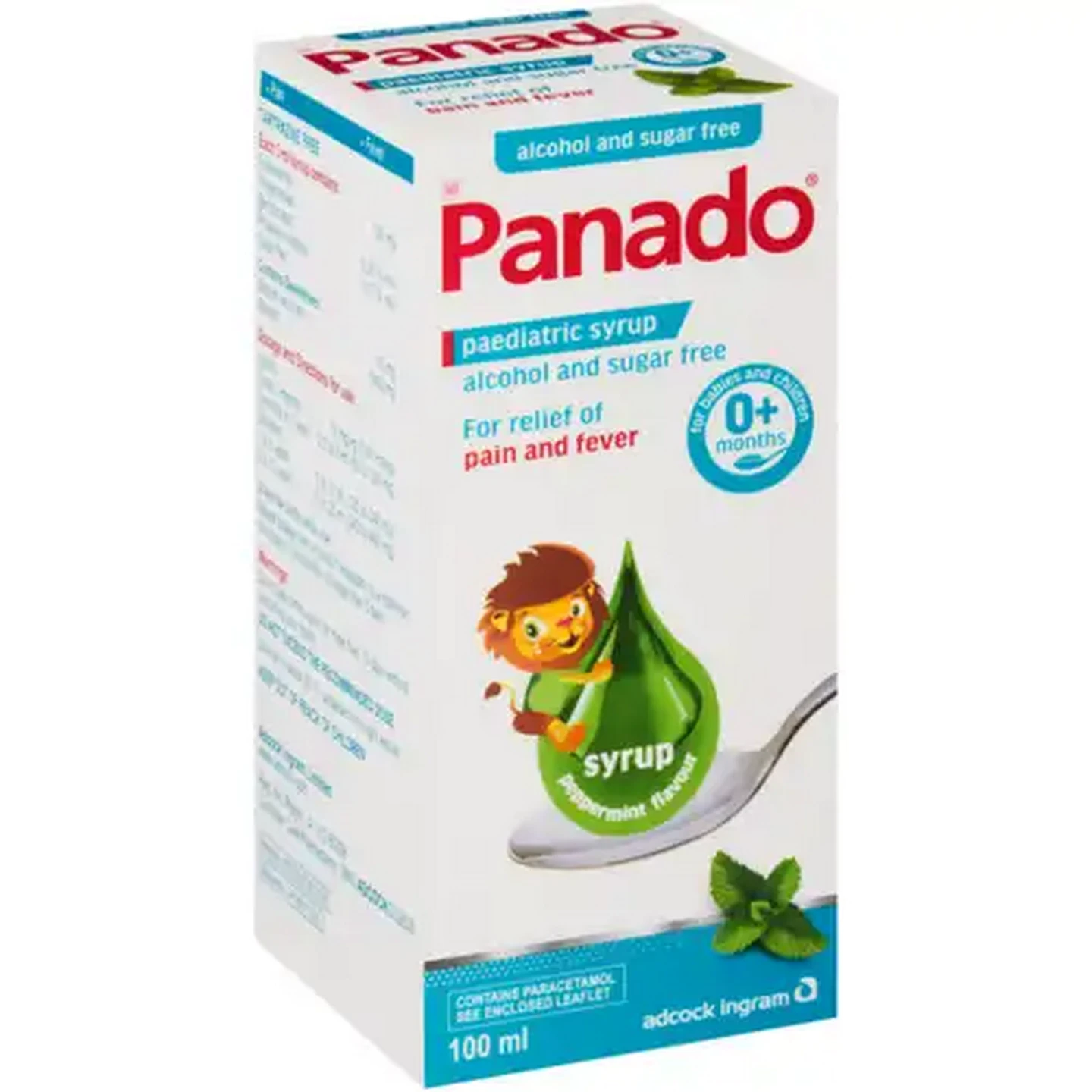 Image of Panado Sugar Free Peppermint Flavour Paediatric Syrup 100ml
