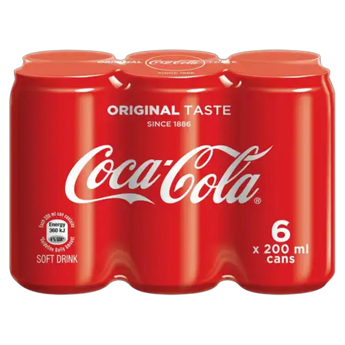 Image of Coca-Cola Original Soft Drink Cans 6 x 200ml