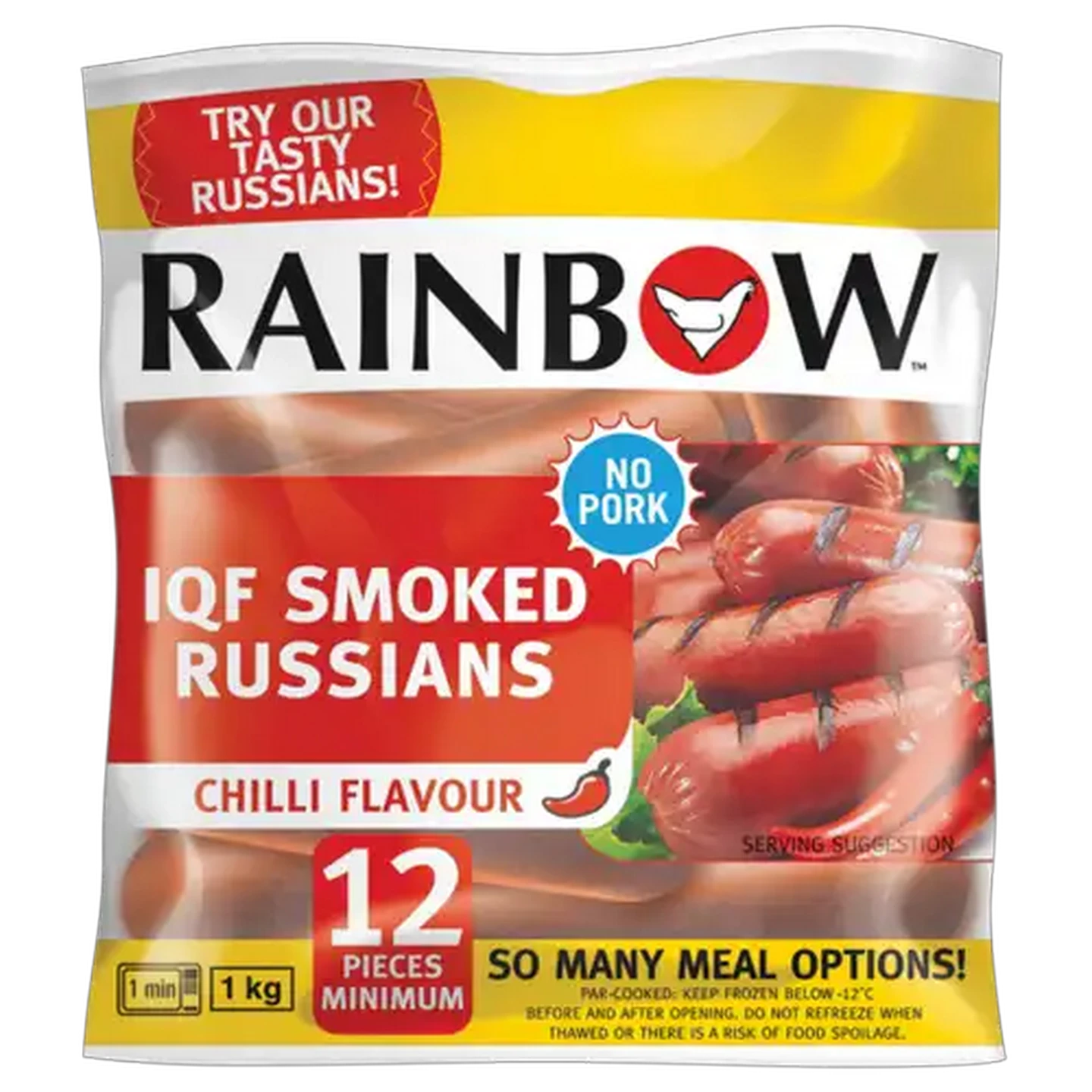 Image of RAINBOW IQF Chilli Flavoured Smoked Russians Pack 1kg