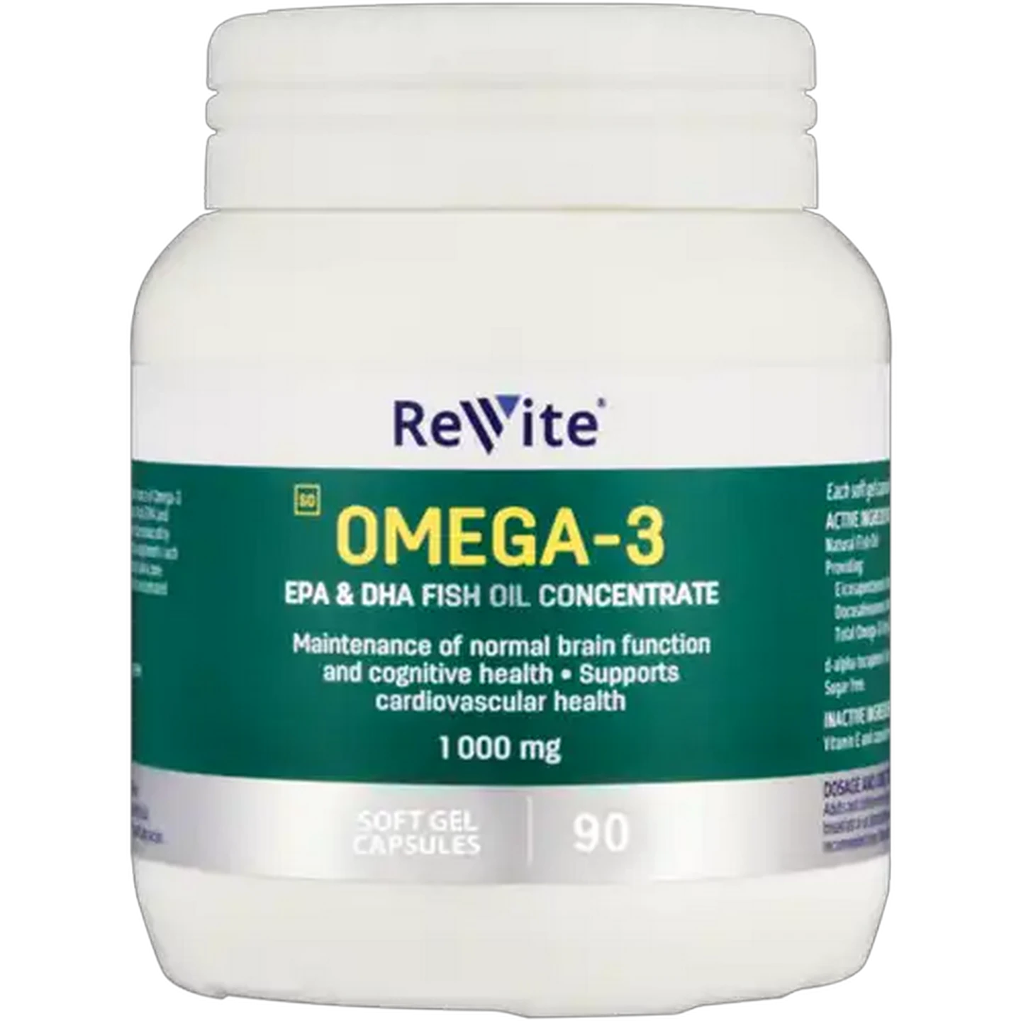Image of Revite 1000mg Omega-3 Softgel Capsules 90 Pack