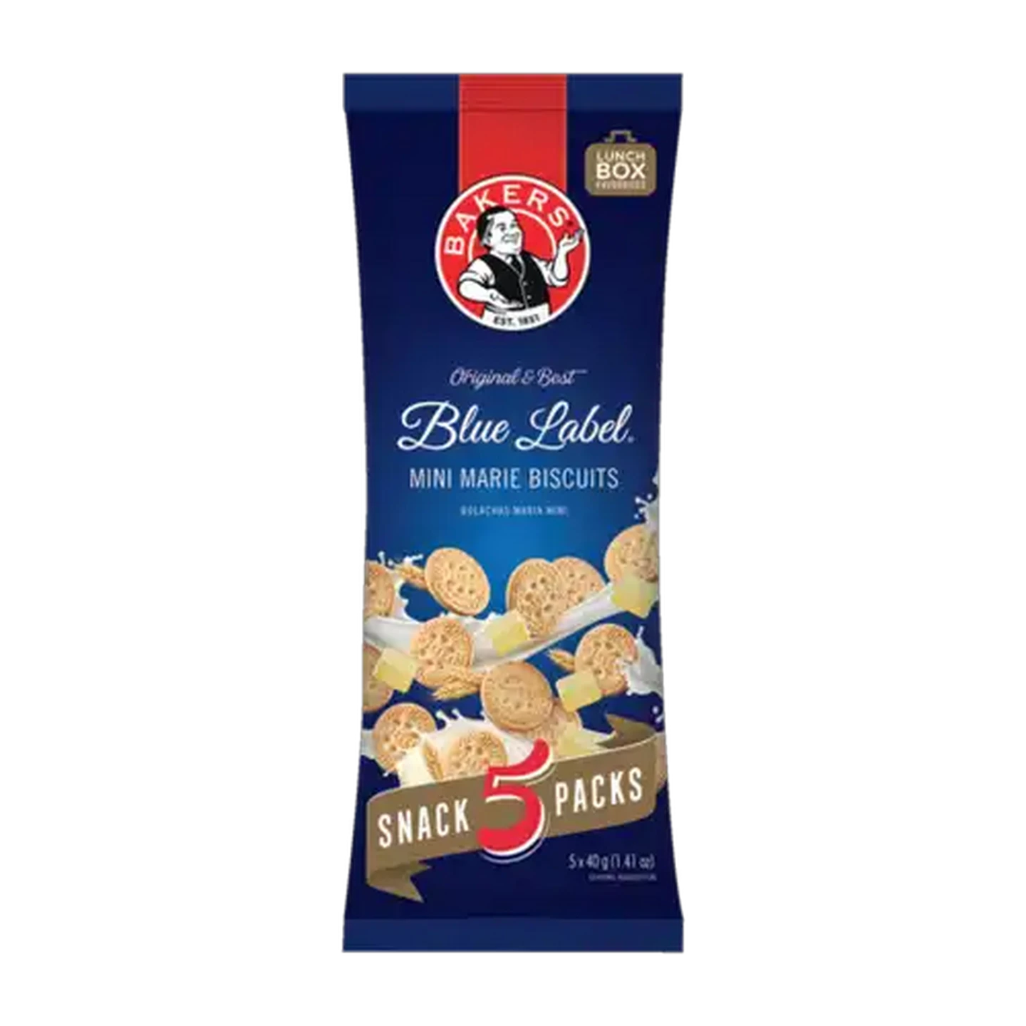 Image of Bakers Blue Label Mini Marie Biscuits 5 x 40g