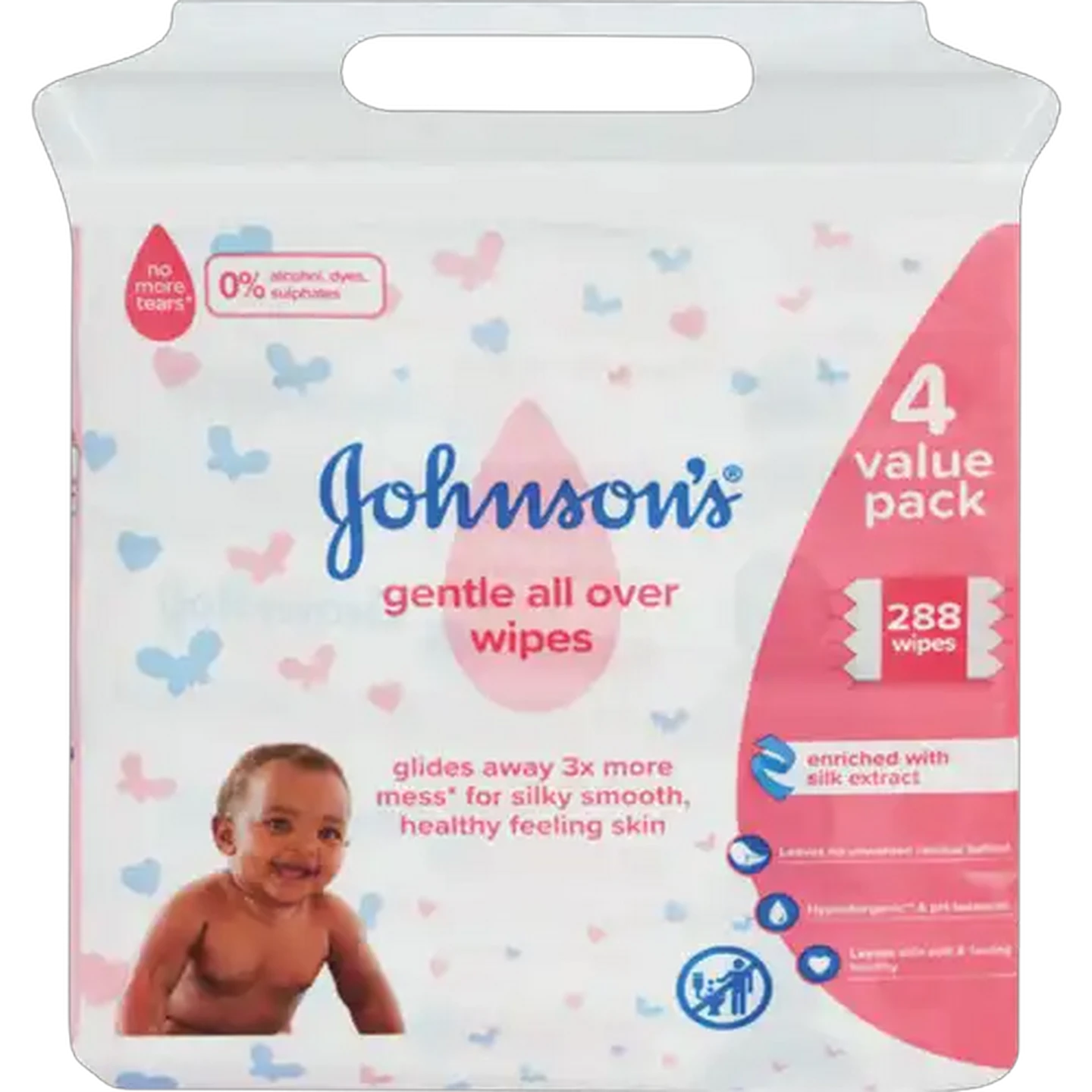 Image of JOHNSON’S Baby Value Pack Gentle All Over Wipes 288 Pack