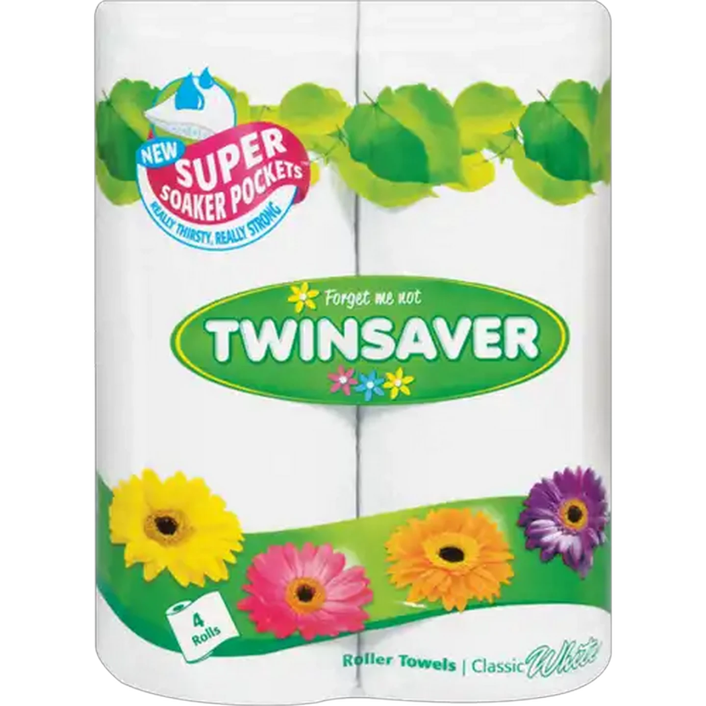 Image of Twinsaver White Roller Towels 4 Pack