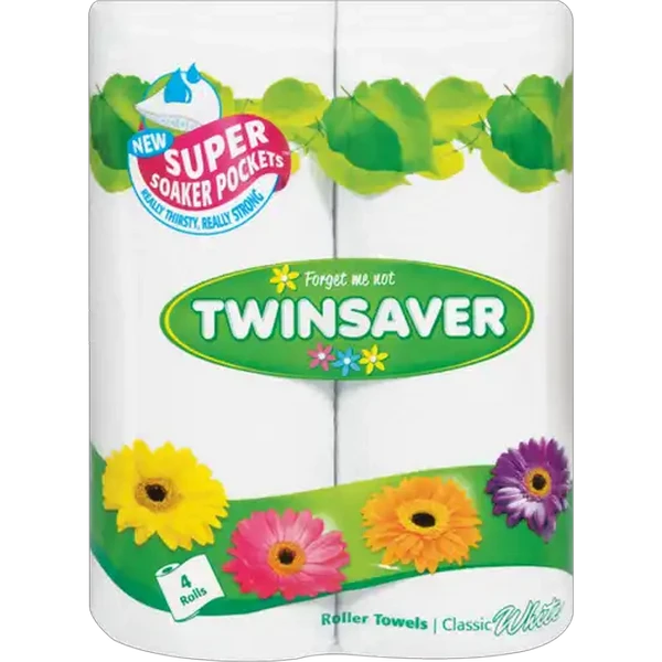 Twinsaver White Roller Towels 4 Pack