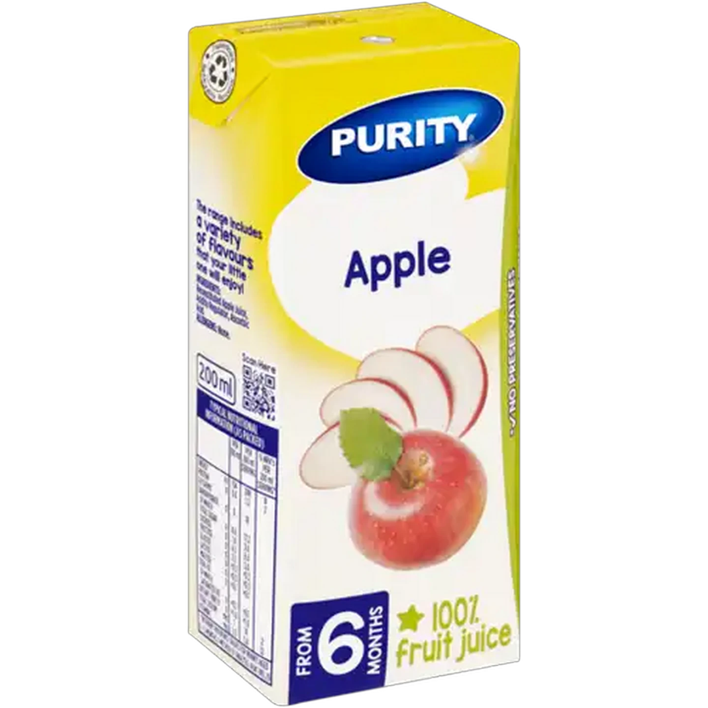 Image of PURITY From 6 Months 100% Apple Fruit Juice 200ml