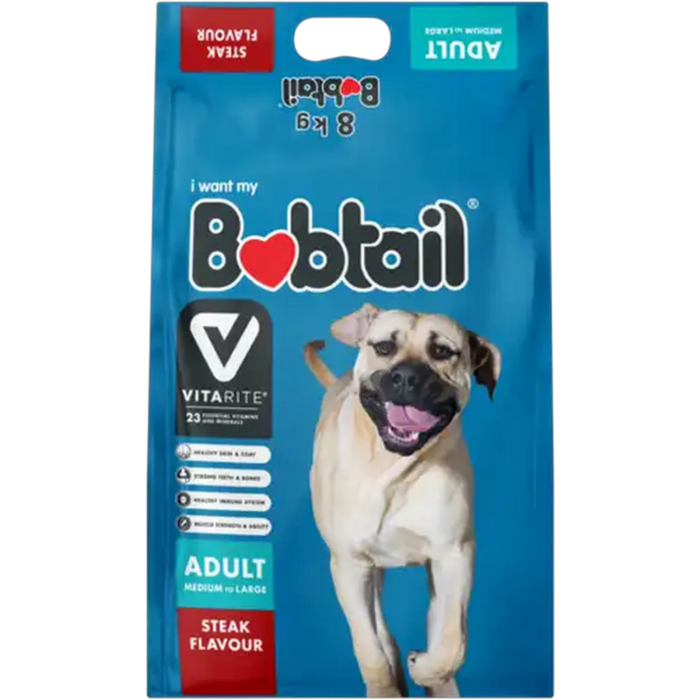 Image of Bobtail Steak Flavour Medium-Large Adult Dry Dog Food 8kg