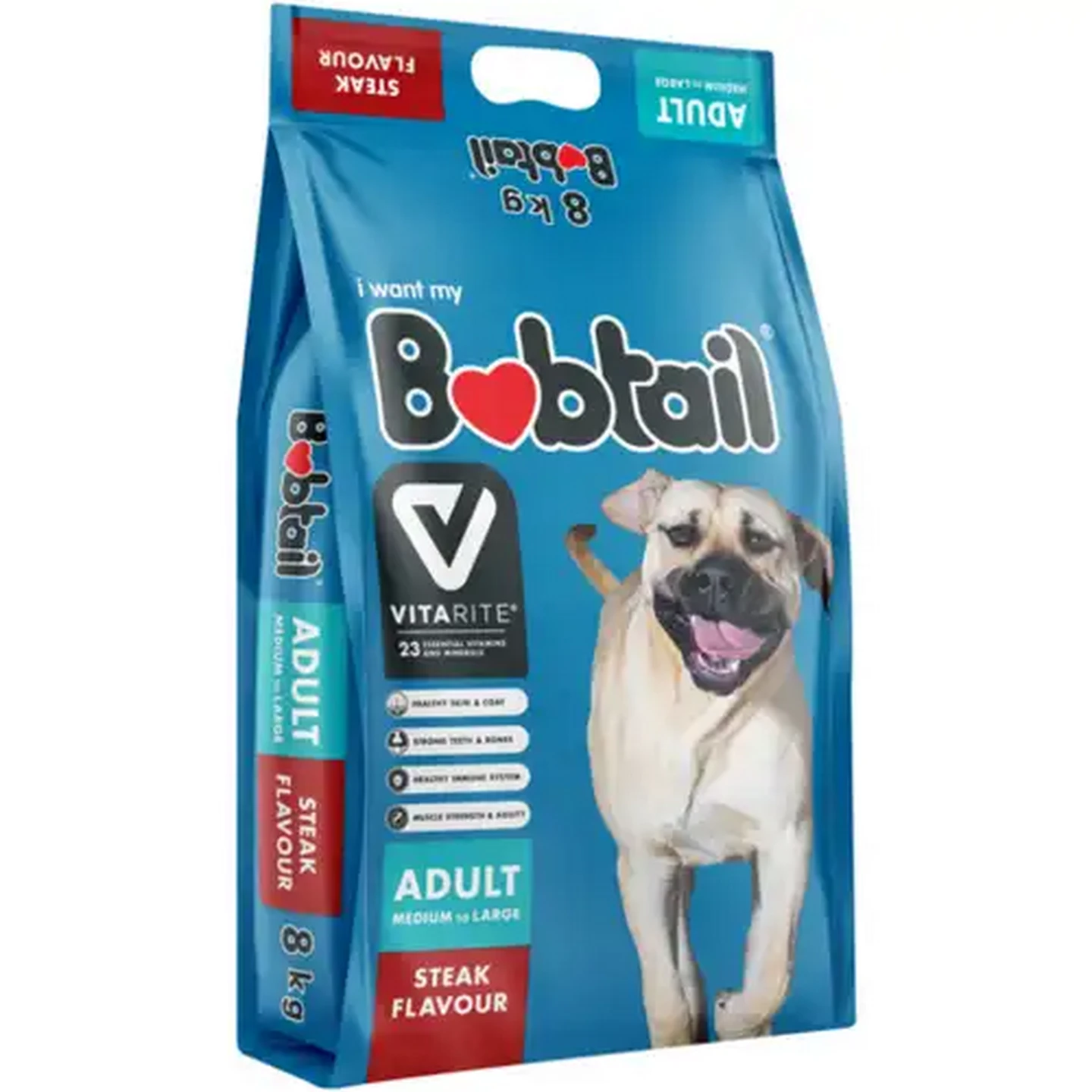 Image of Bobtail Steak Flavour Medium-Large Adult Dry Dog Food 8kg