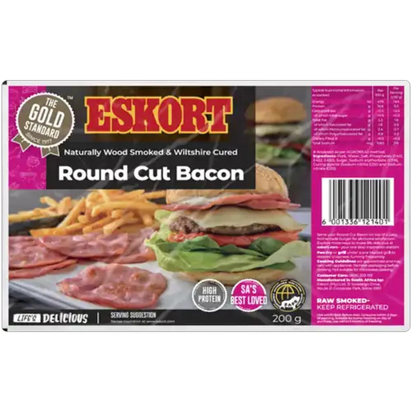 Image of Eskort Round Cut Bacon 200g