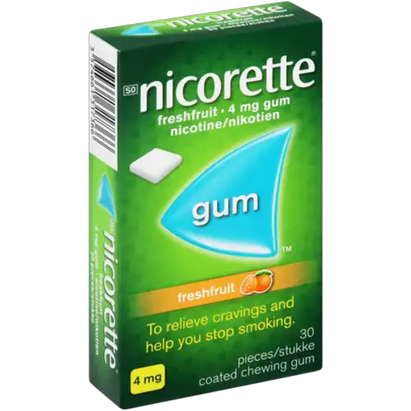 Image of Nicorette Gum 4mg Fresh Fruit 30 Pack