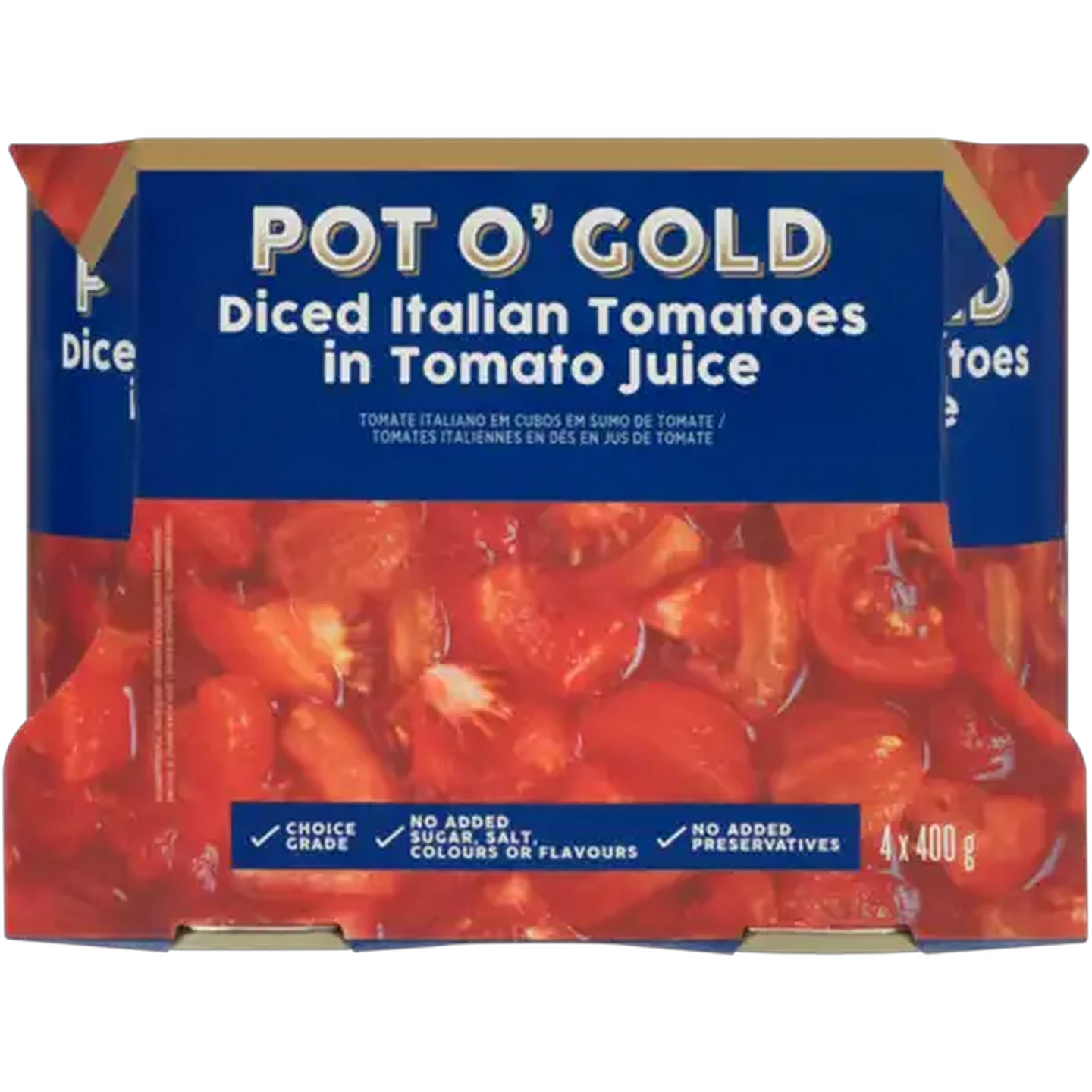 Image of Pot O' Gold Diced Italian Tomatoes in Tomato Juice 4 x 400g