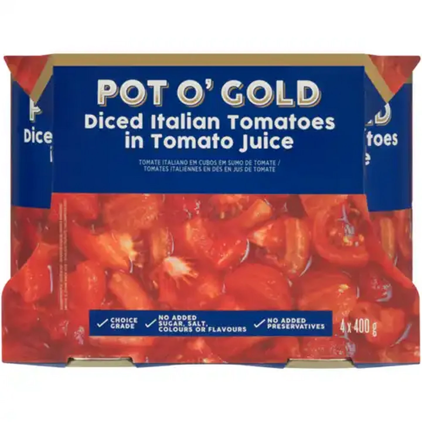Image of Pot O' Gold Diced Italian Tomatoes in Tomato Juice 4 x 400g
