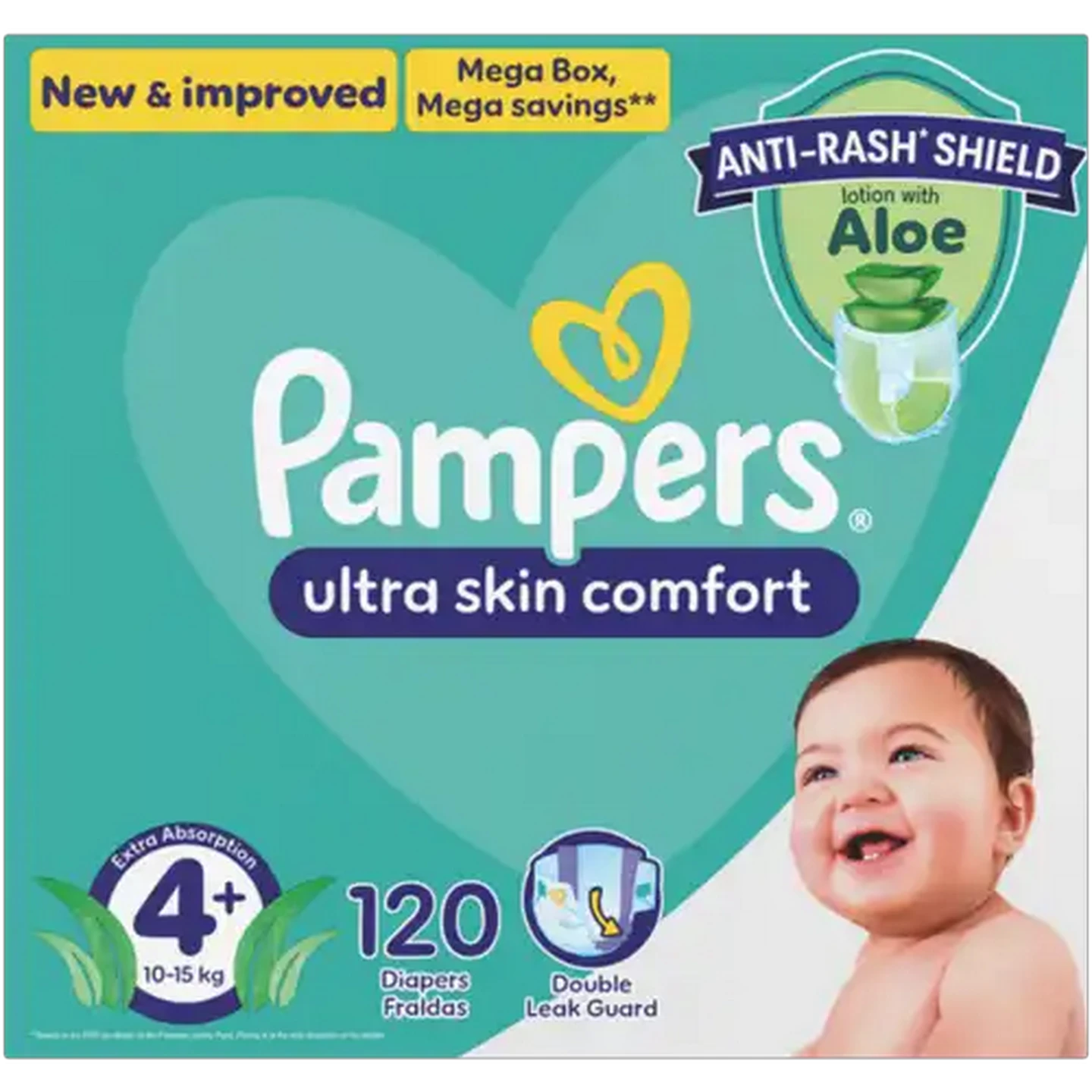 Image of Pampers Size 4+ 10-15kg Disposable Nappies 120 Pack