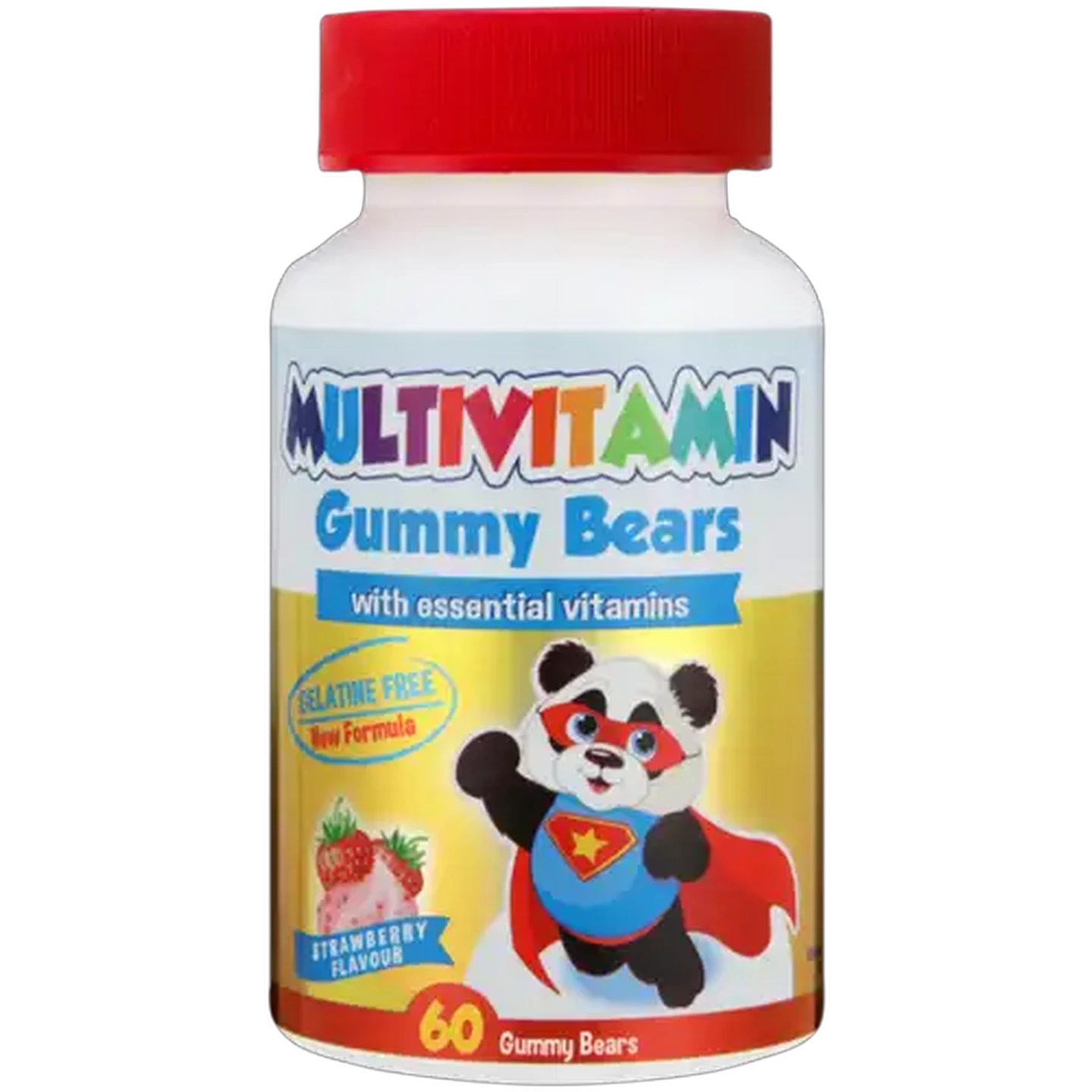 Image of Wellvita Strawberry Flavour Multivitamin Gummy Bears 60-Pack