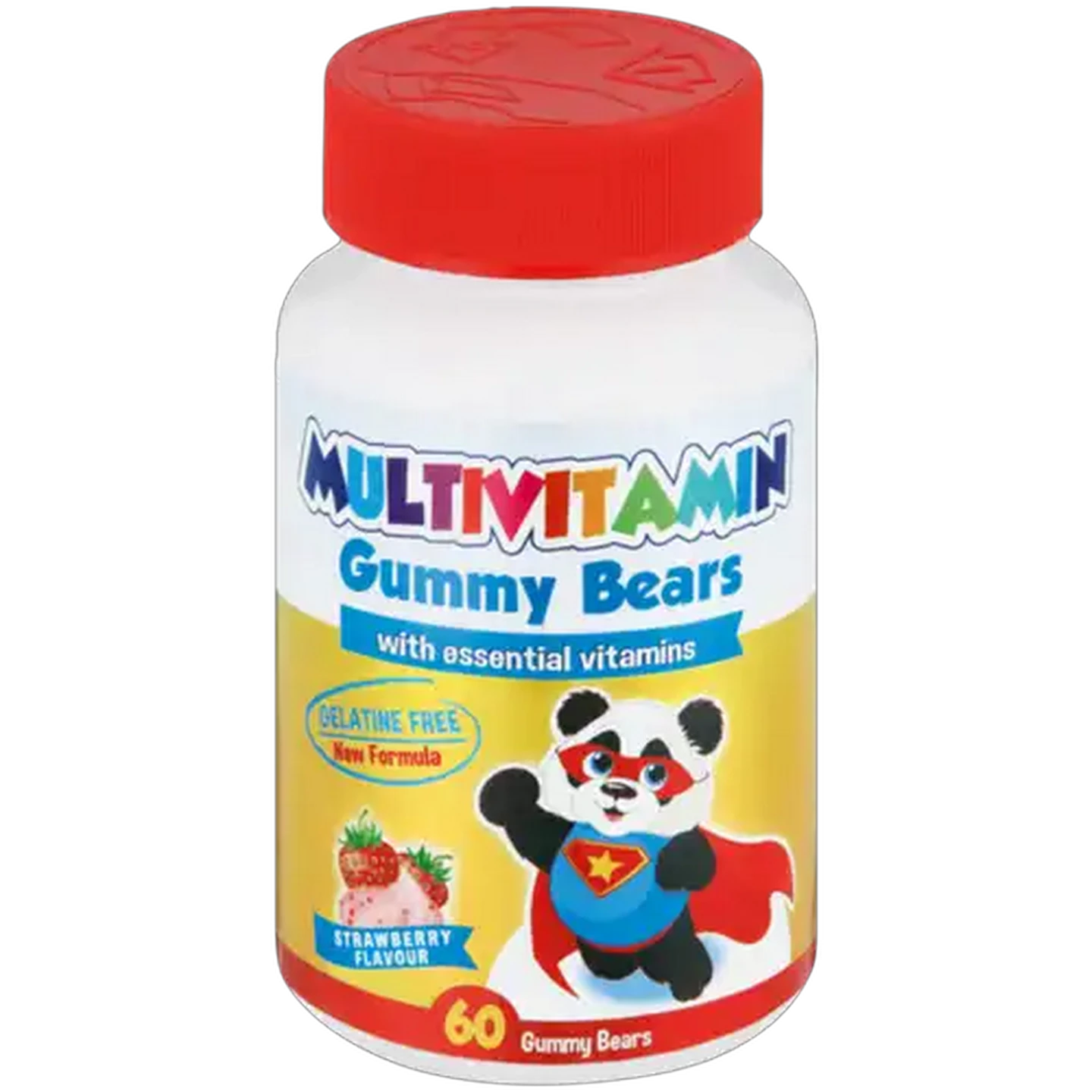 Image of Wellvita Strawberry Flavour Multivitamin Gummy Bears 60-Pack